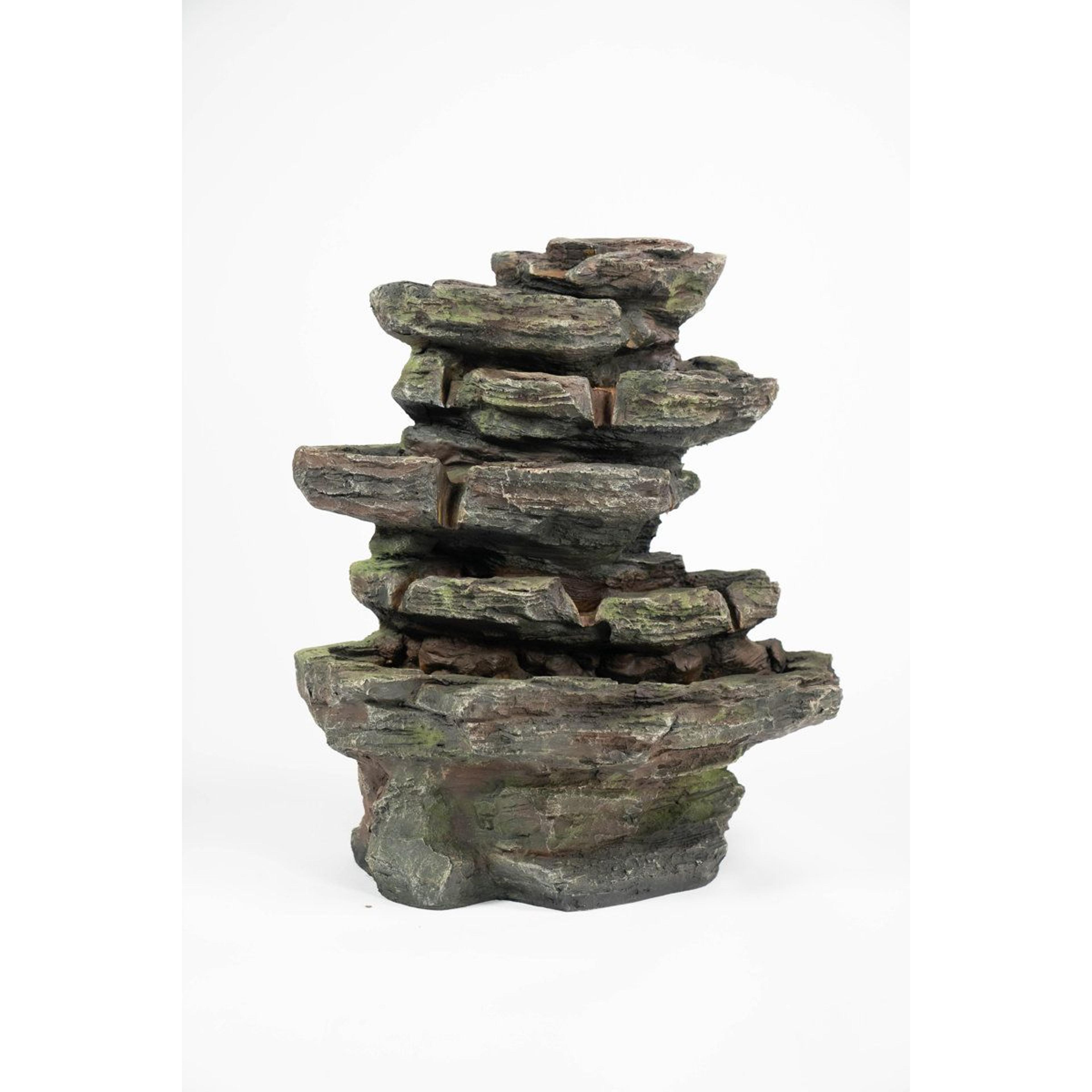 Multi Level Stone Water Fountain With LED Lights For Indoor Outdoor Garden Decor 1