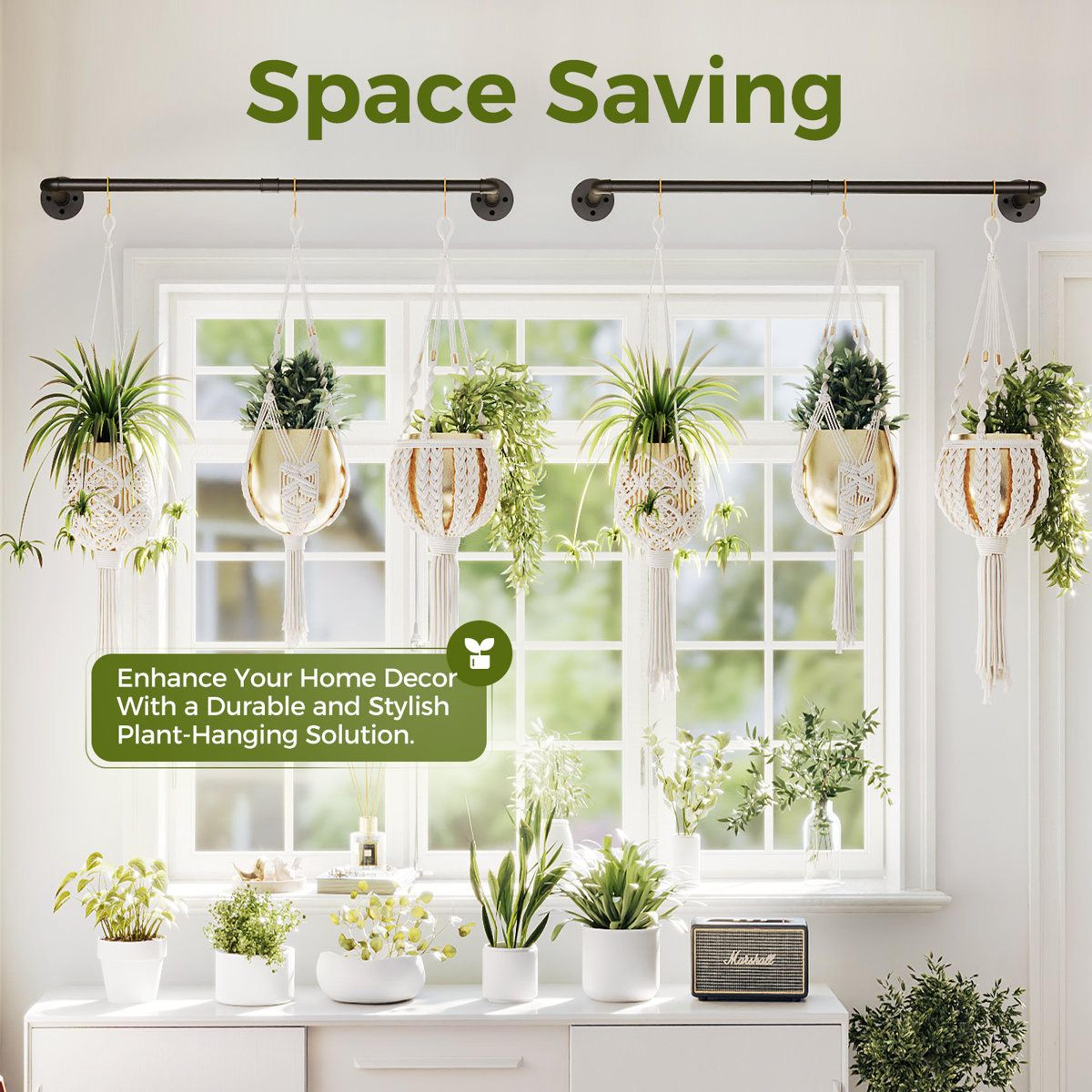 70 Inch Indoor Plant Rod Hanger Set Of 2 For Hanging Planters Wall Ceiling And Window 4
