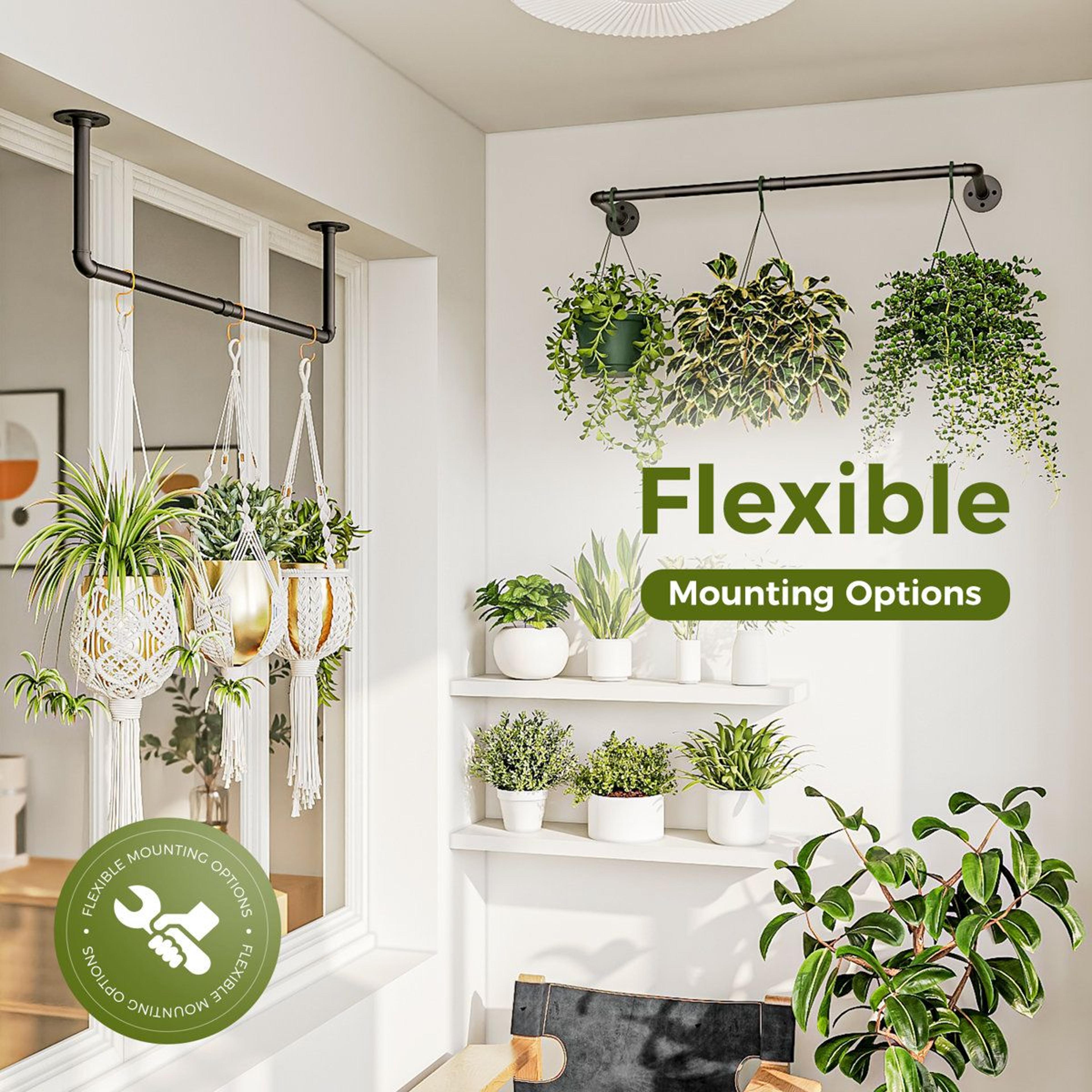 70 Inch Indoor Plant Rod Hanger Set Of 2 For Hanging Planters Wall Ceiling And Window 1