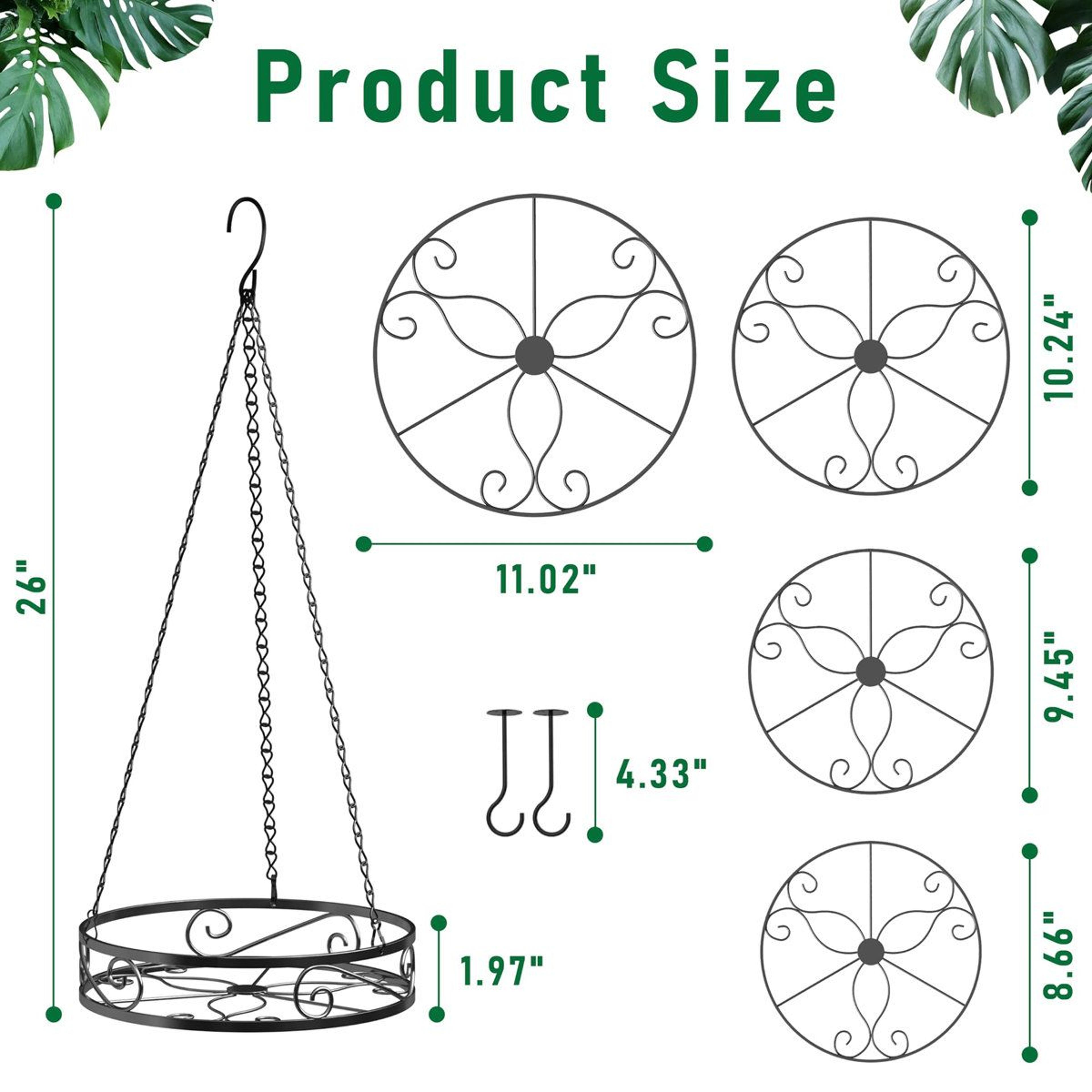 4 Pack Indoor Hanging Planter Metal Plant Hanger With Chains And Hooks 5