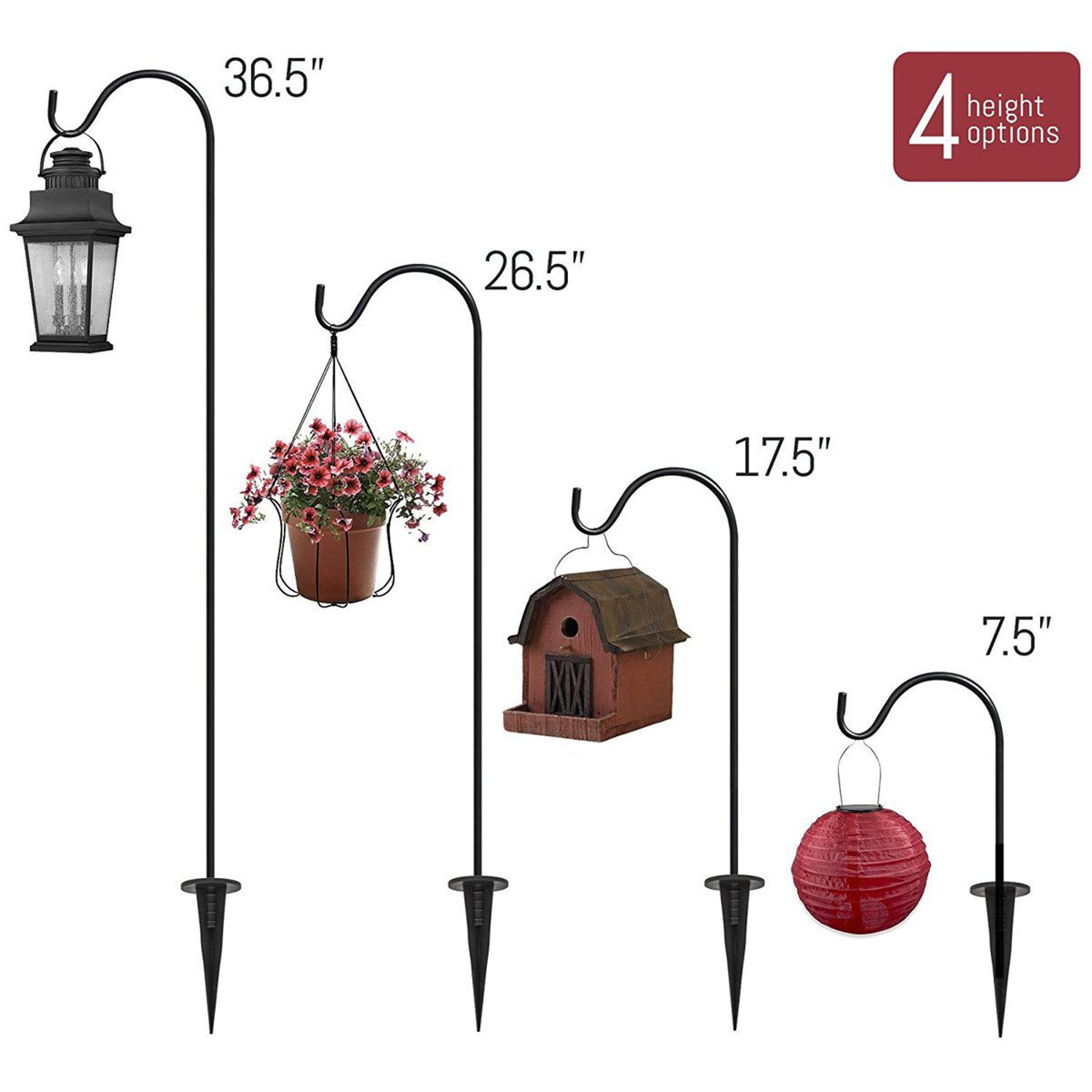 Sorbus Shepherd Hooks Garden Plant Hanger Set Of 4 For Outdoor Decor 5
