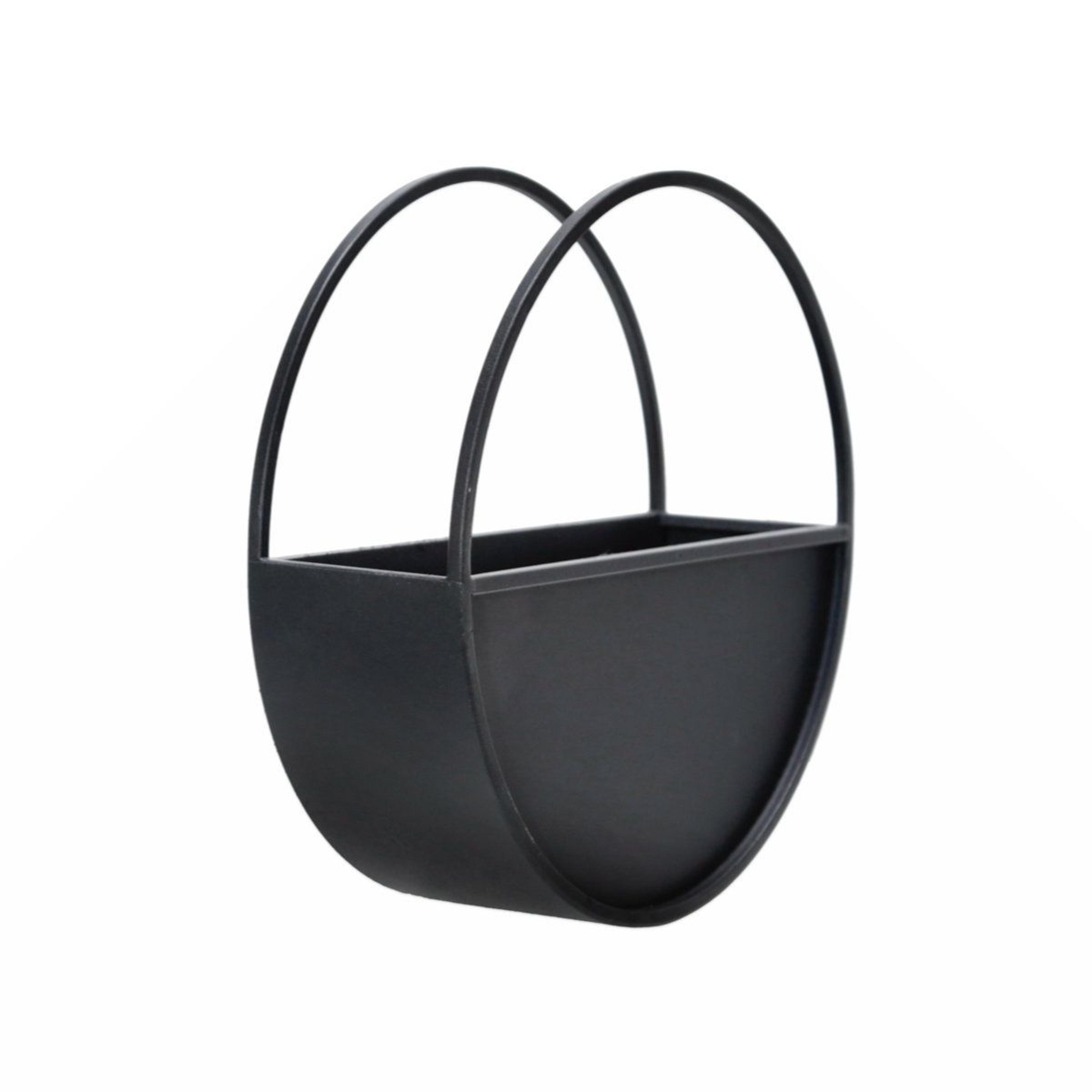 Metal Wall Planter Set Of 2 Black Iron Hanging Planters 5