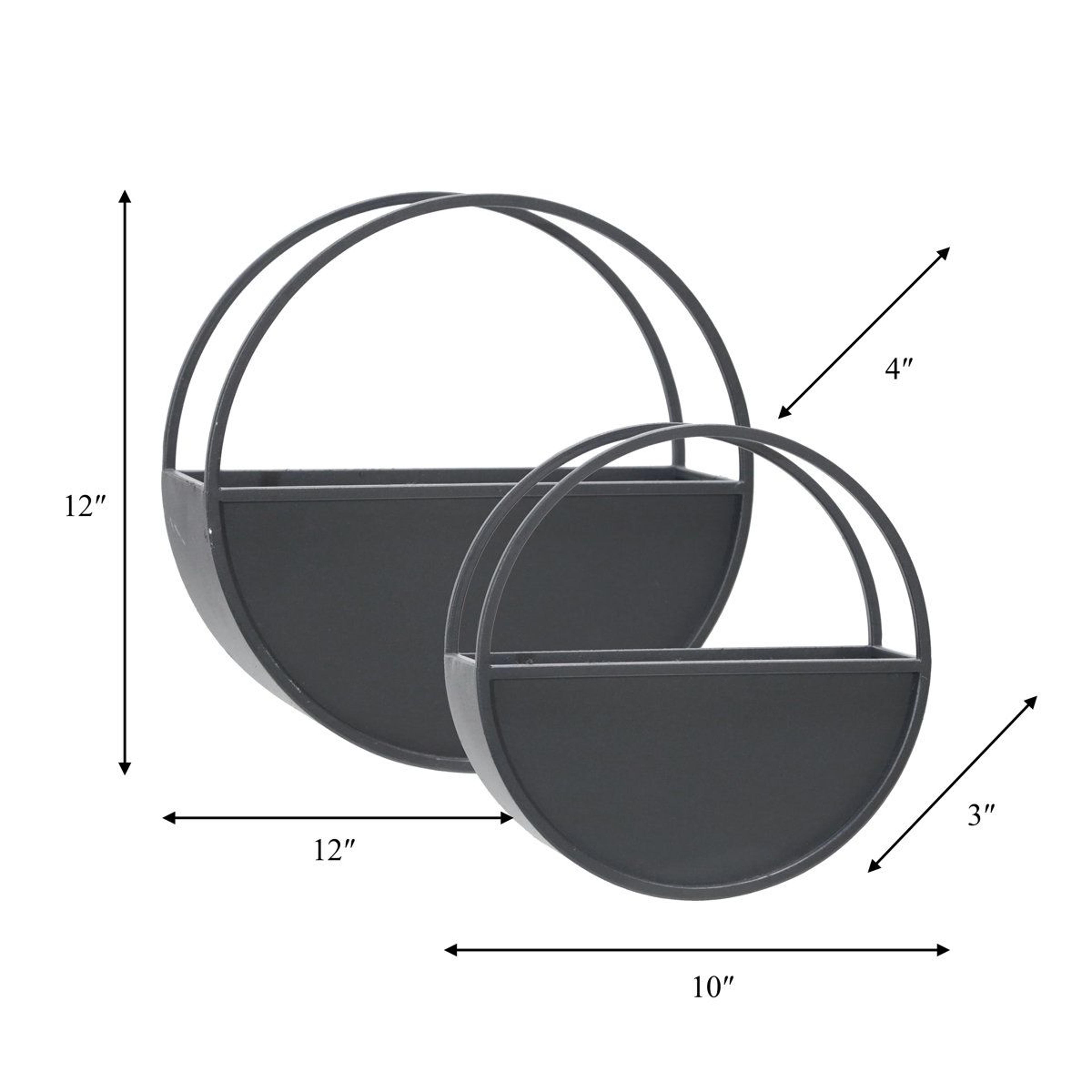 Metal Wall Planter Set Of 2 Black Iron Hanging Planters 8