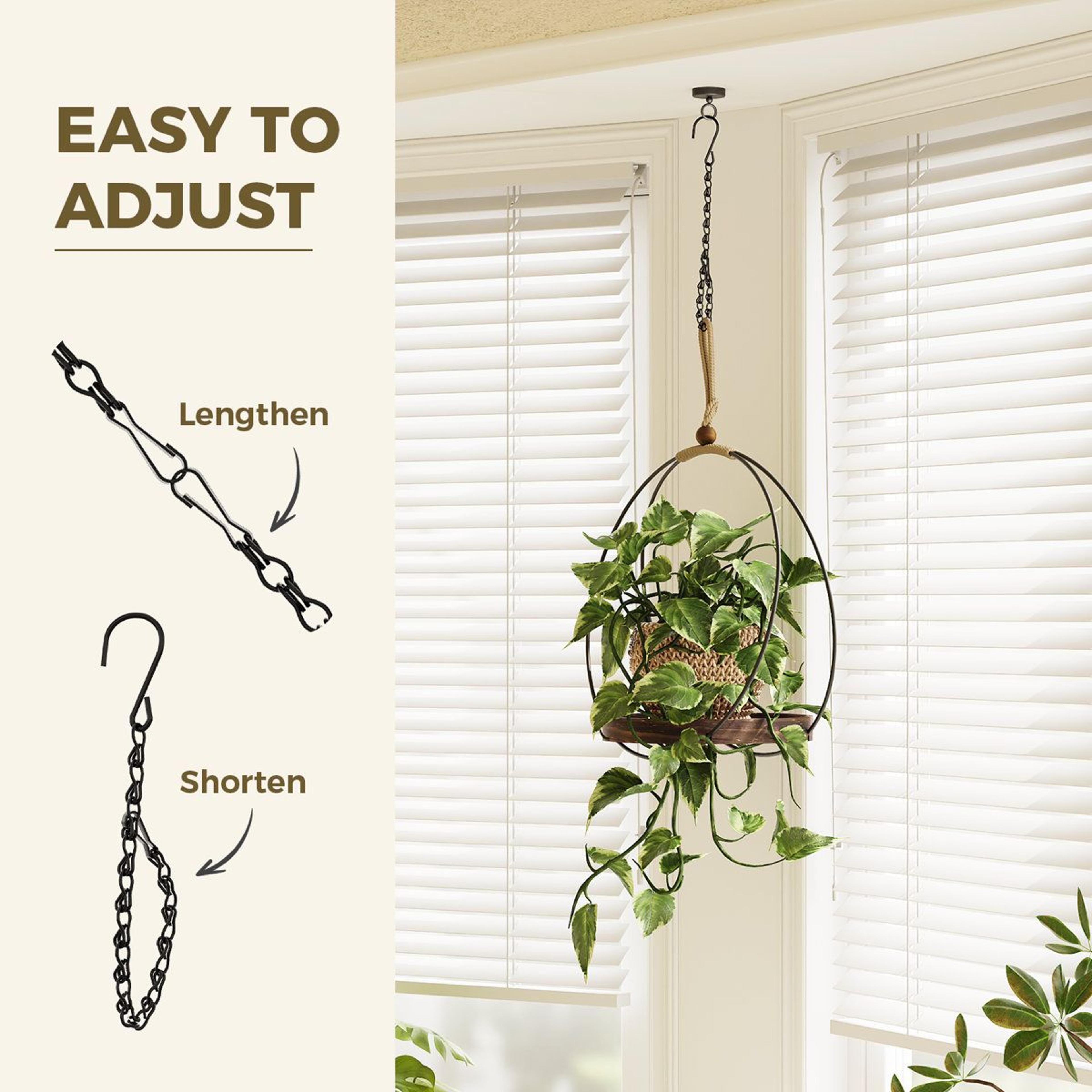 12 Pack Plant Hanger Chains With Ceiling Hooks For Indoor Outdoor Hanging Baskets 2