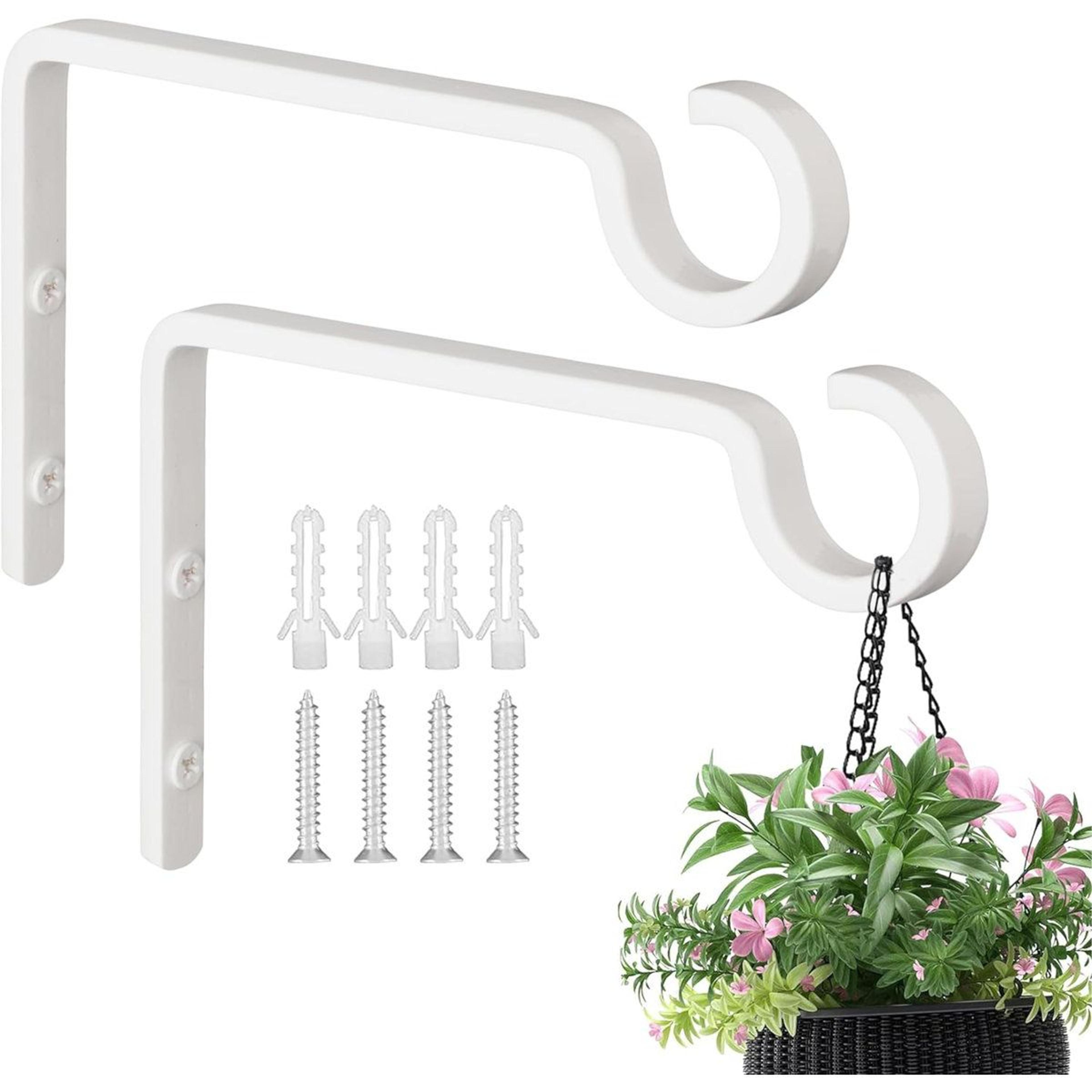 Wall Mount Plant Hook Heavy Duty Metal Hanging Planter Bracket Set Of 2 4