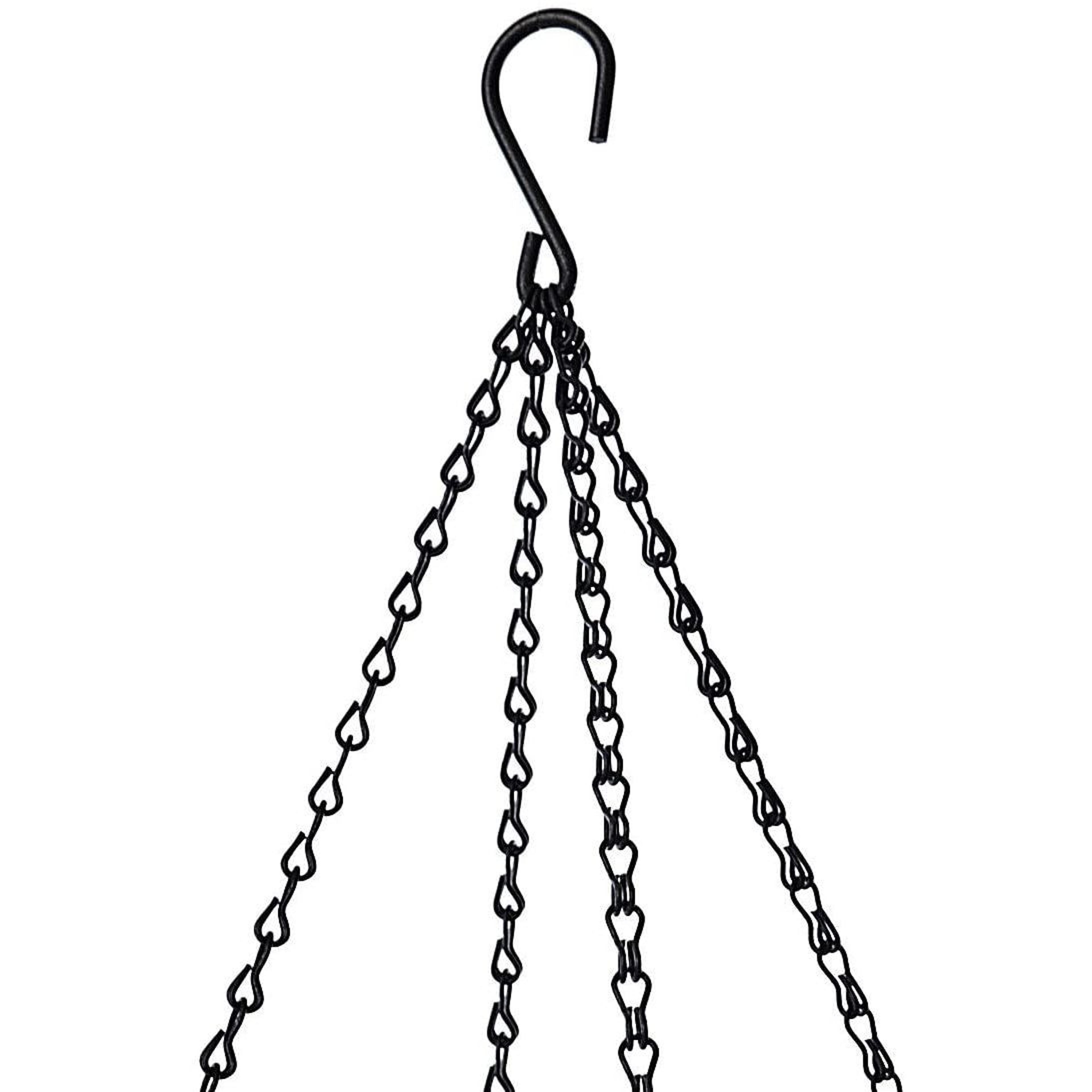 Delania 12 Inch Set Of 5 Wrought Iron Hanging Planters With Coconut Fiber Liners 9