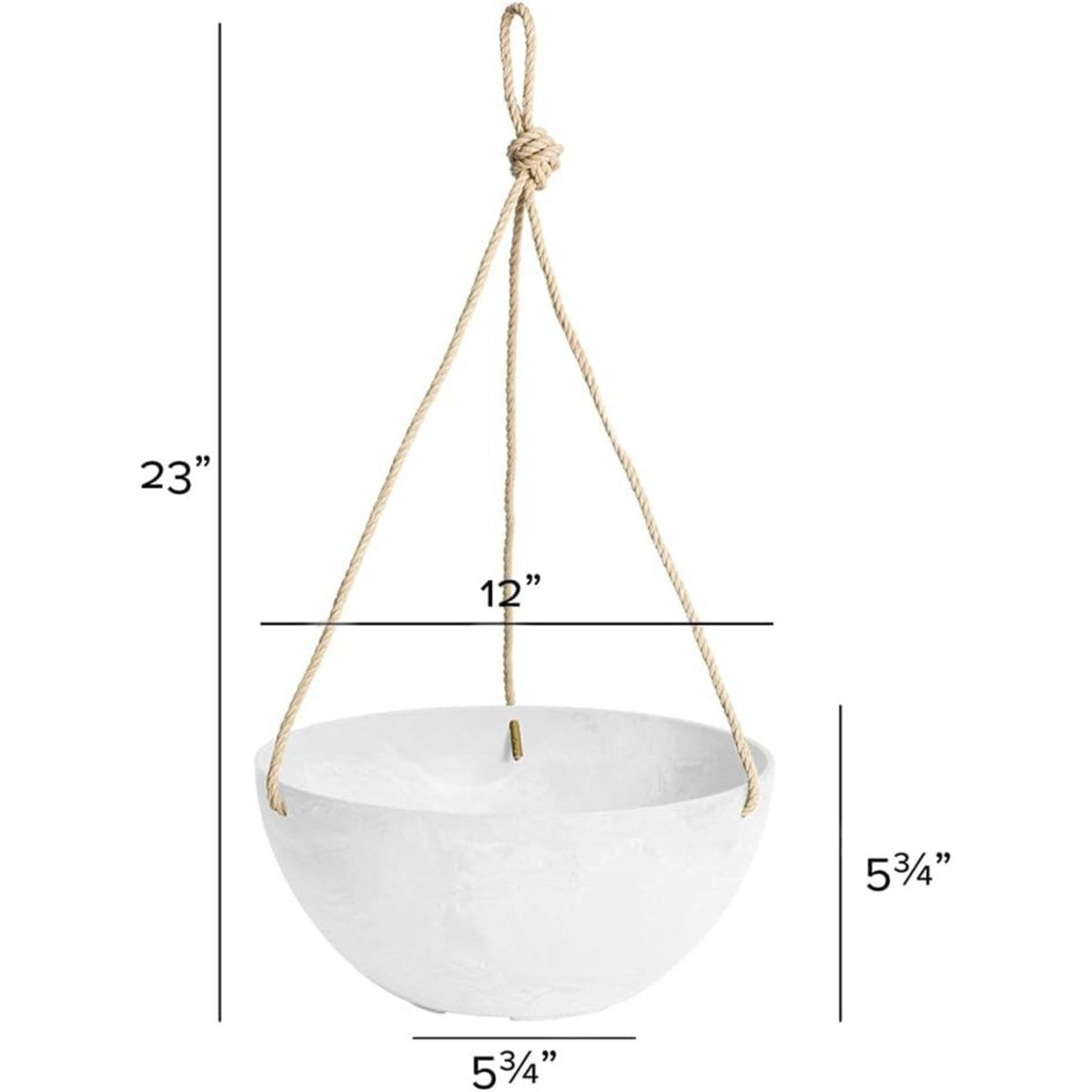 Self Watering Hanging Planter White Plastic Indoor Outdoor Garden Pot 2