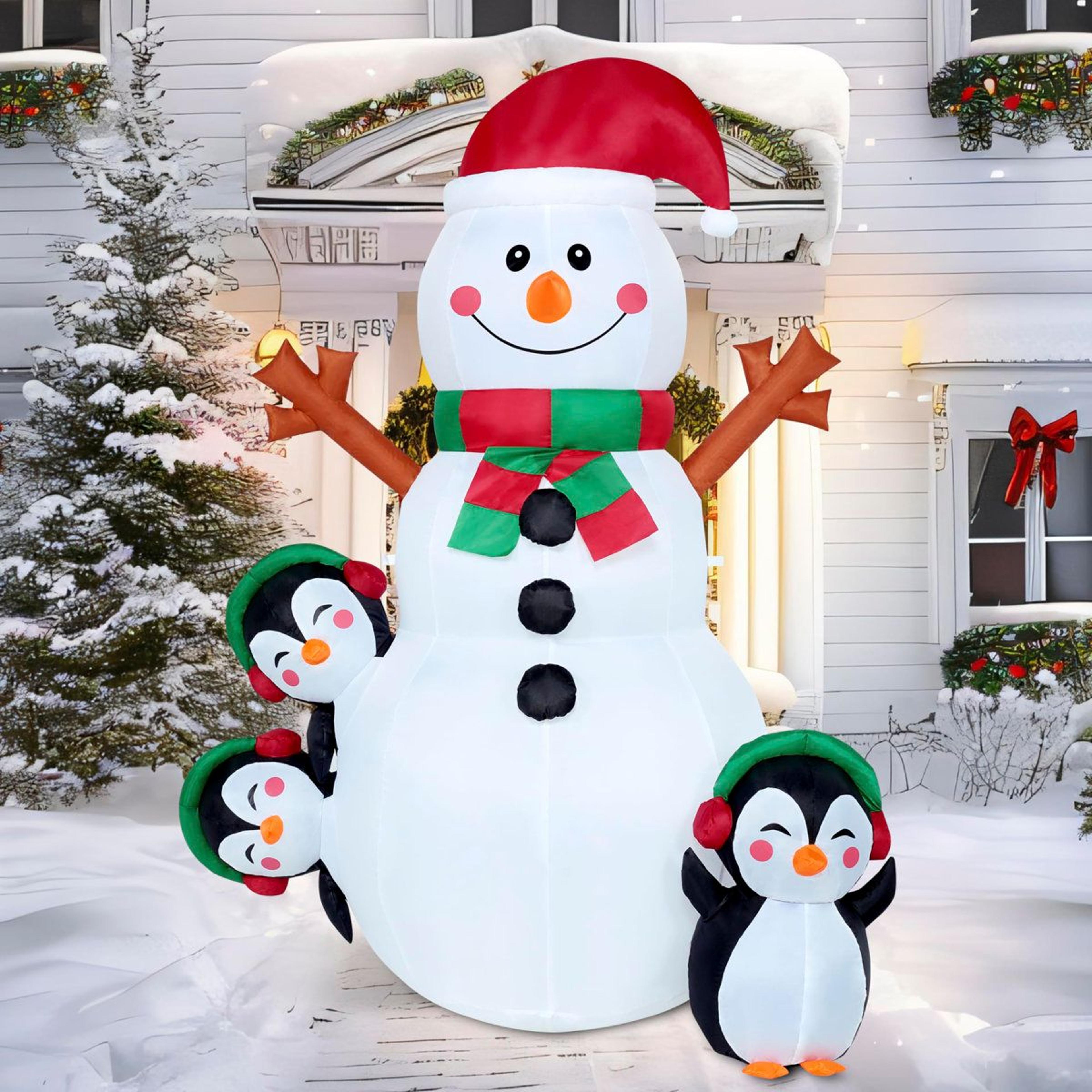 6ft Christmas Snowman Inflatable With Multicolor LED Lights Outdoor Yard Decor 5
