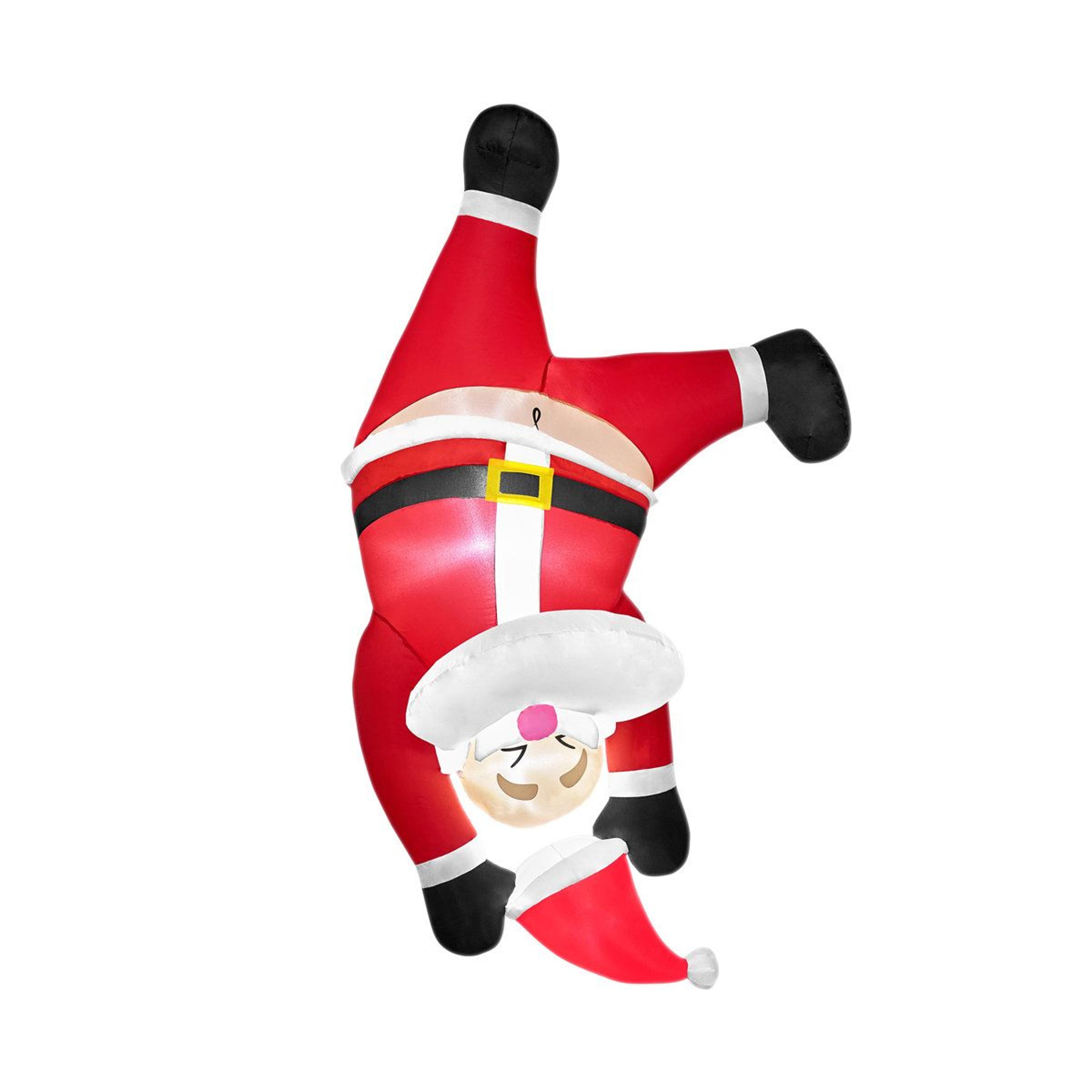 6 ft upside down santa inflatable with led christmas yard decoration