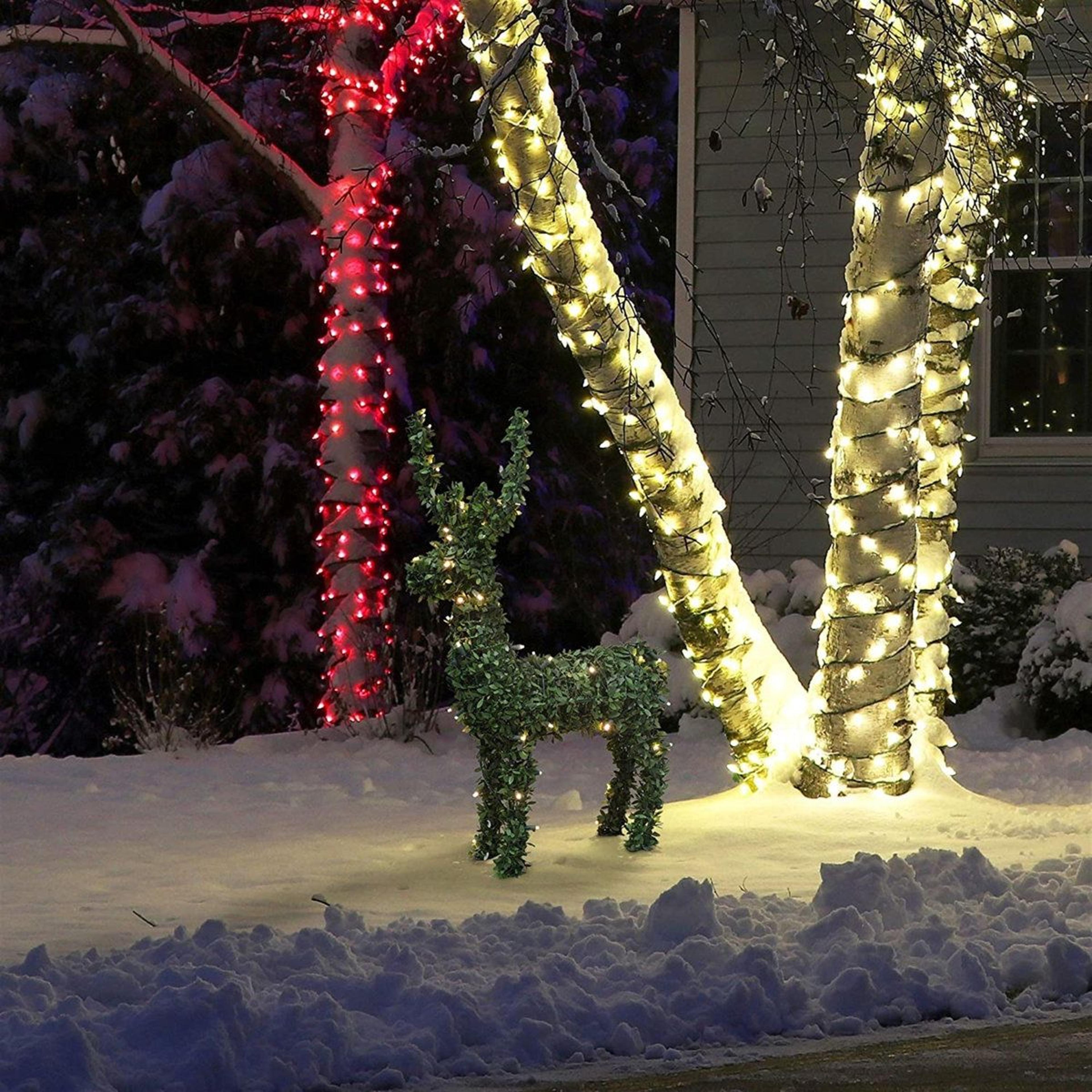 Pre Lit Standing Deer Christmas Decoration Outdoor Topiary Yard Decor 2
