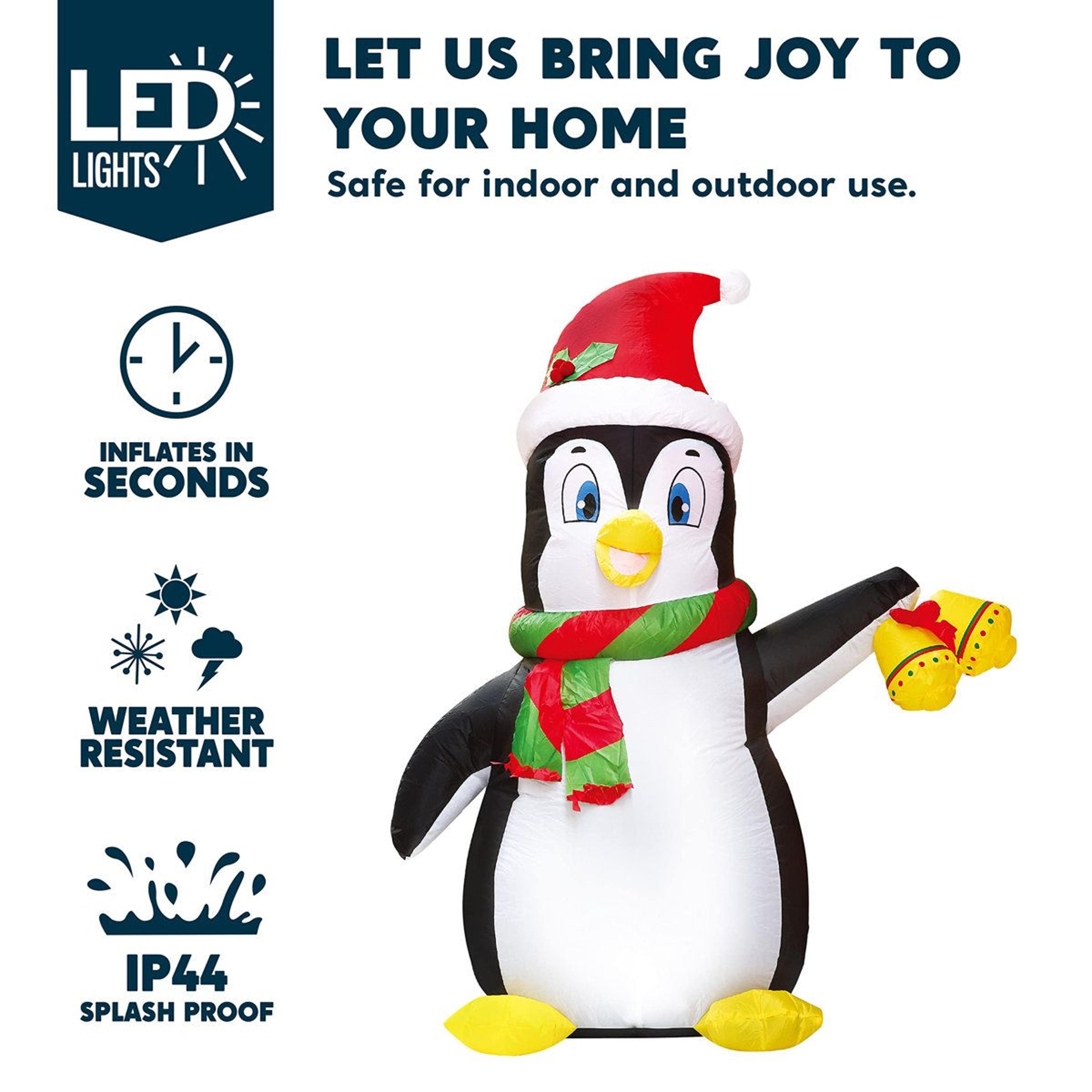 5ft Lighted Christmas Inflatable Penguin Outdoor Yard Decoration 2