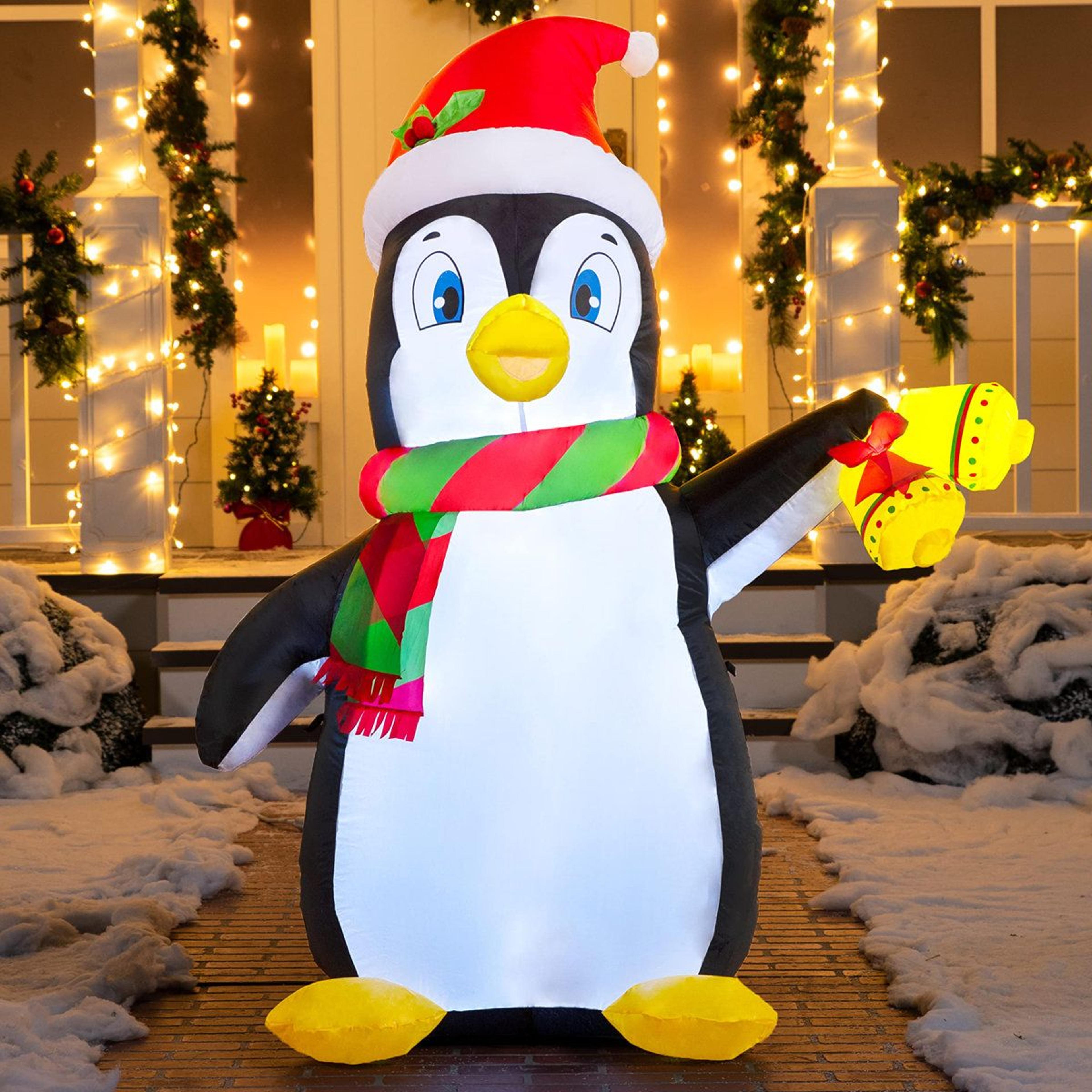 5ft Lighted Christmas Inflatable Penguin Outdoor Yard Decoration 6