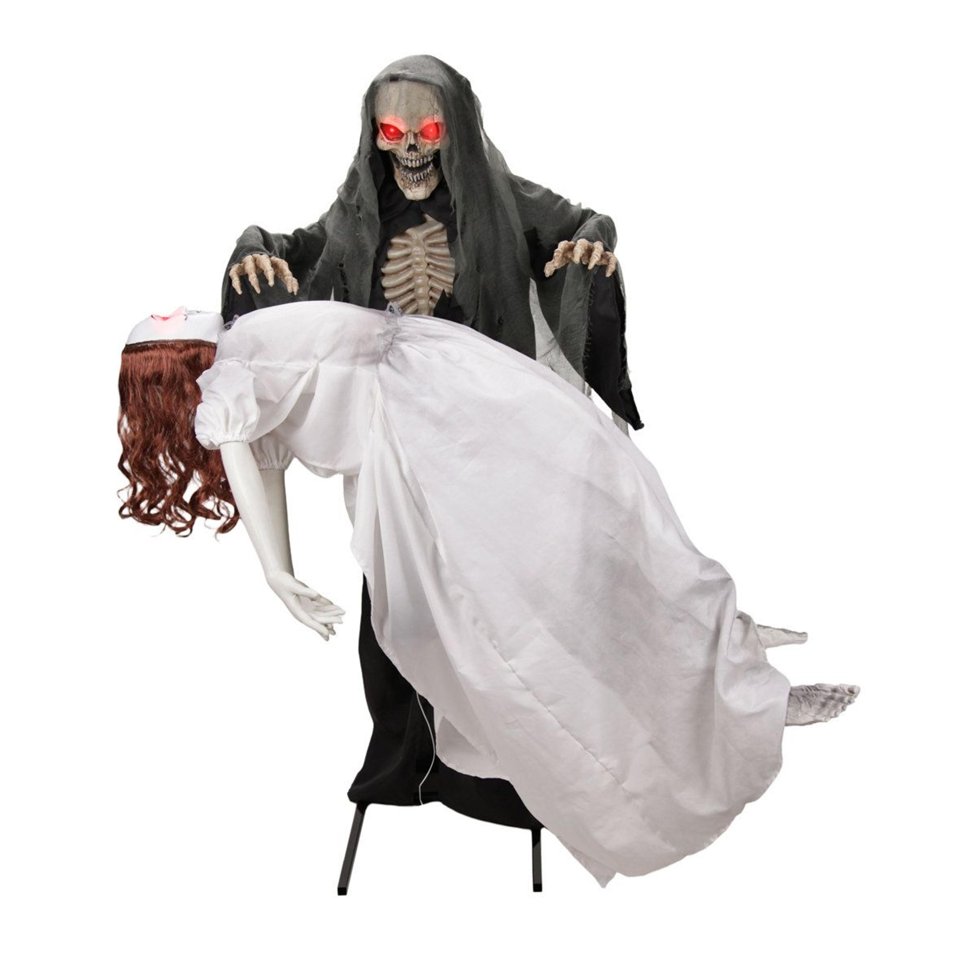 haunted hill farm 5.7 ft floating lady magic reaper halloween animatronic