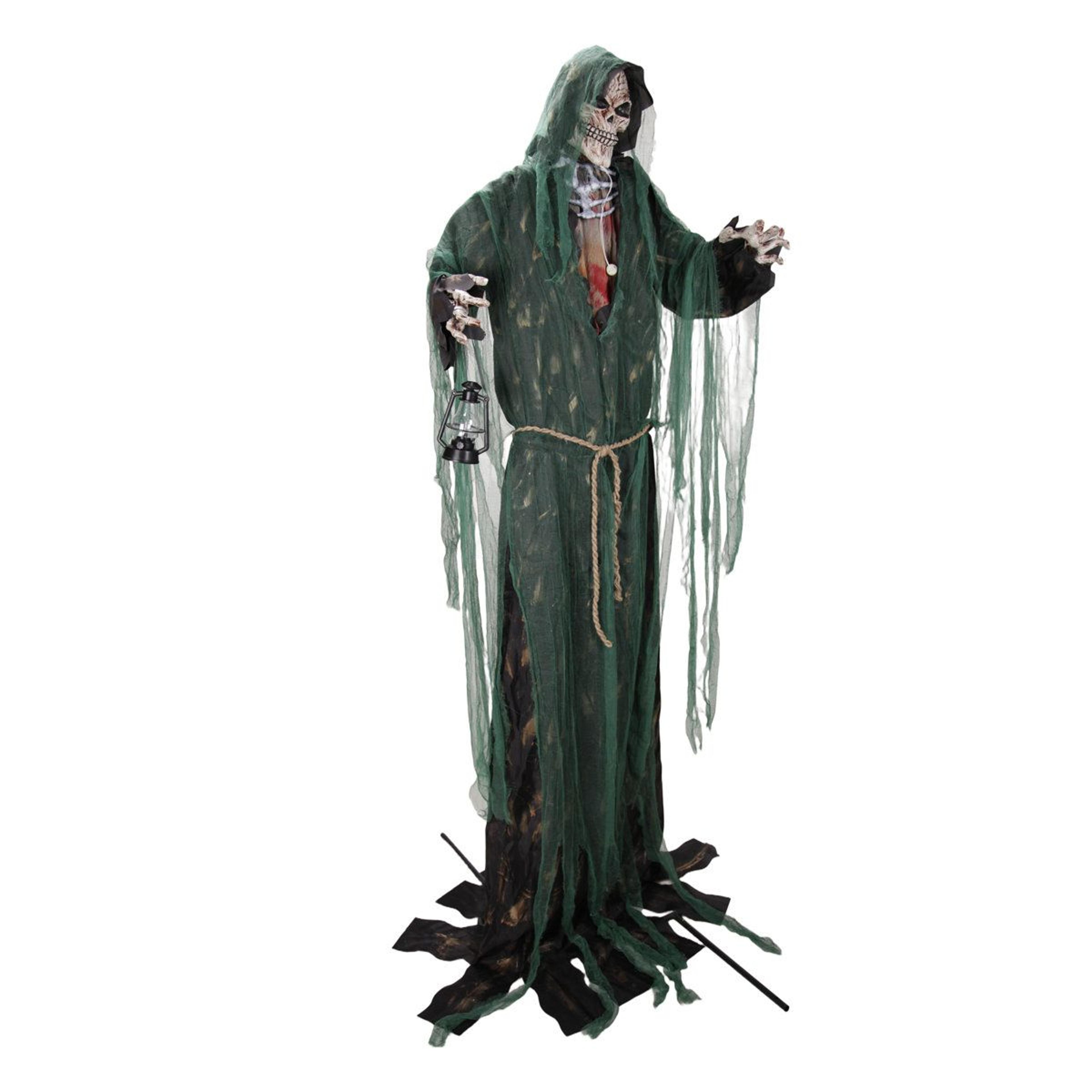 haunted hill farm 7 ft animated reaper halloween animatronic with red led eyes