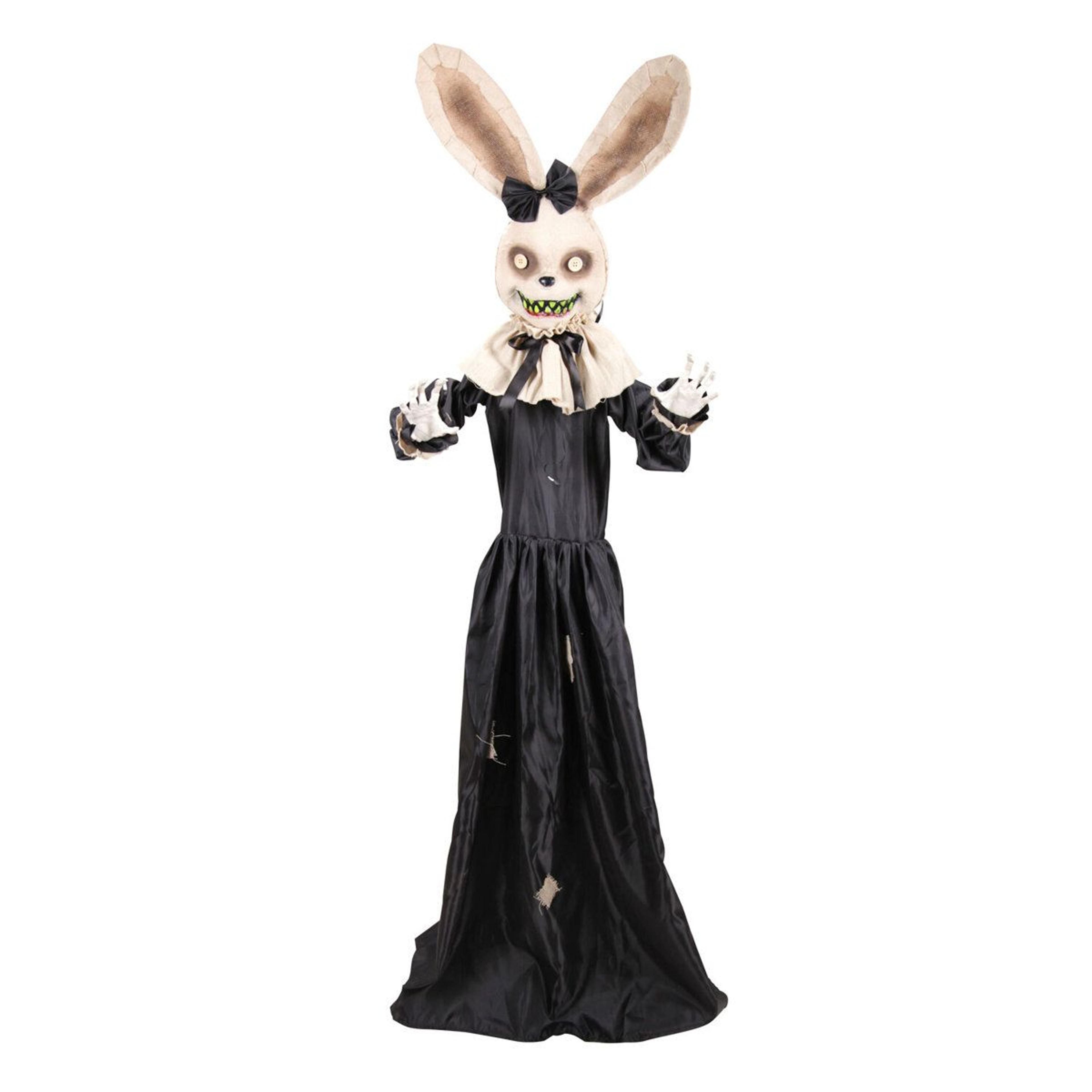 haunted hill farm 5.7 ft animated rabbit halloween animatronic with swinging arms