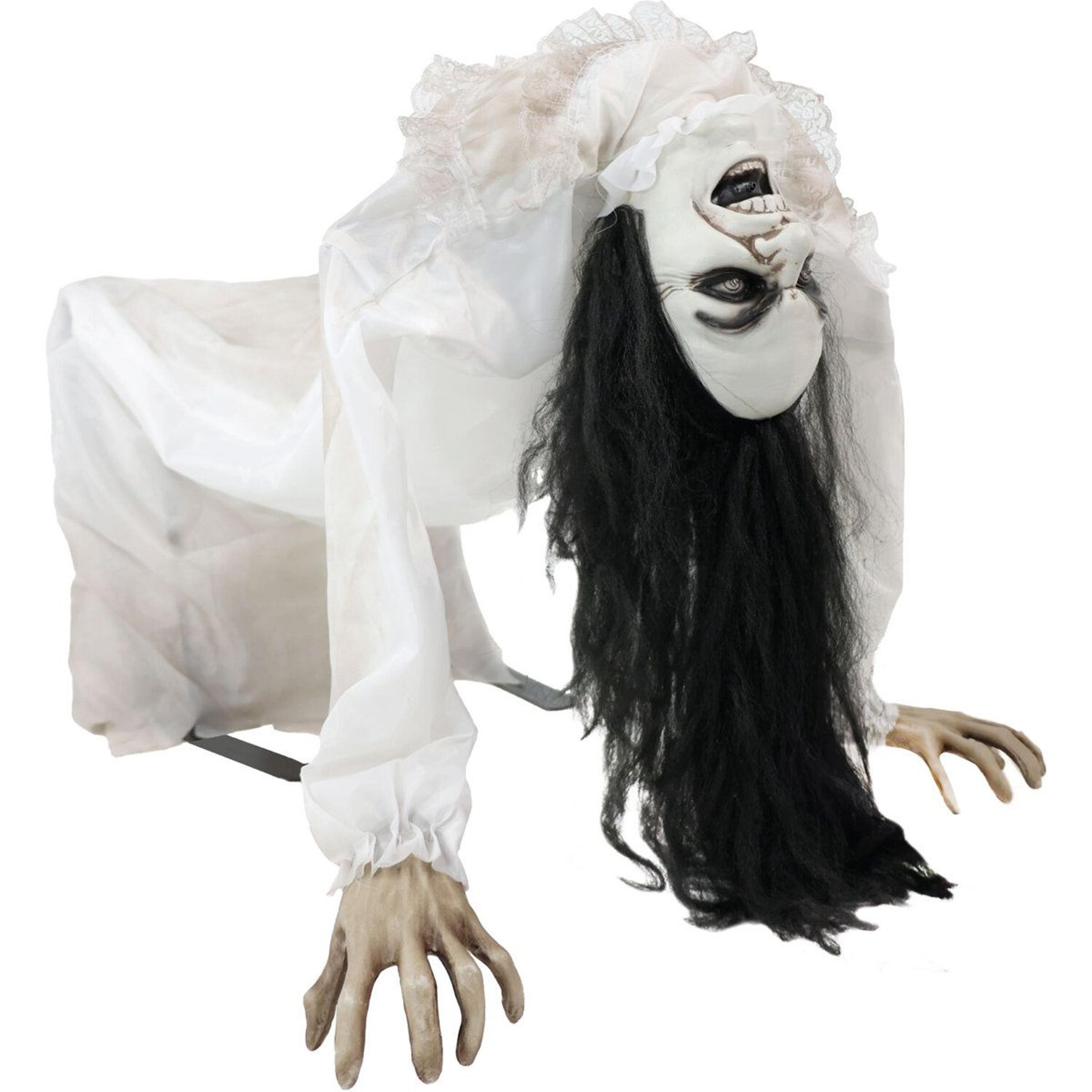 haunted hill farm 3 ft motion activated possessed woman halloween animatronic