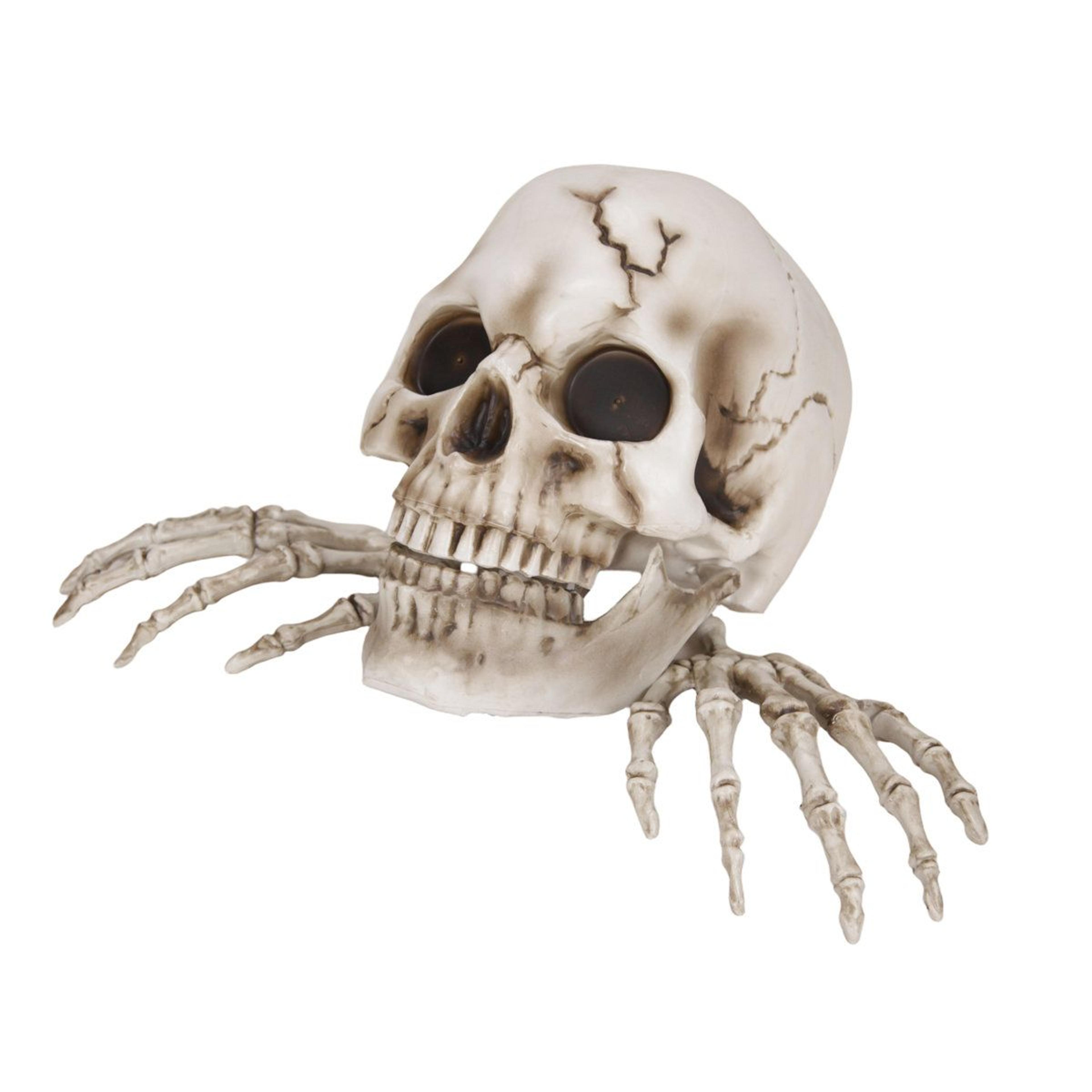haunted hill farm giant talking skeleton halloween animatronic groundbreaker