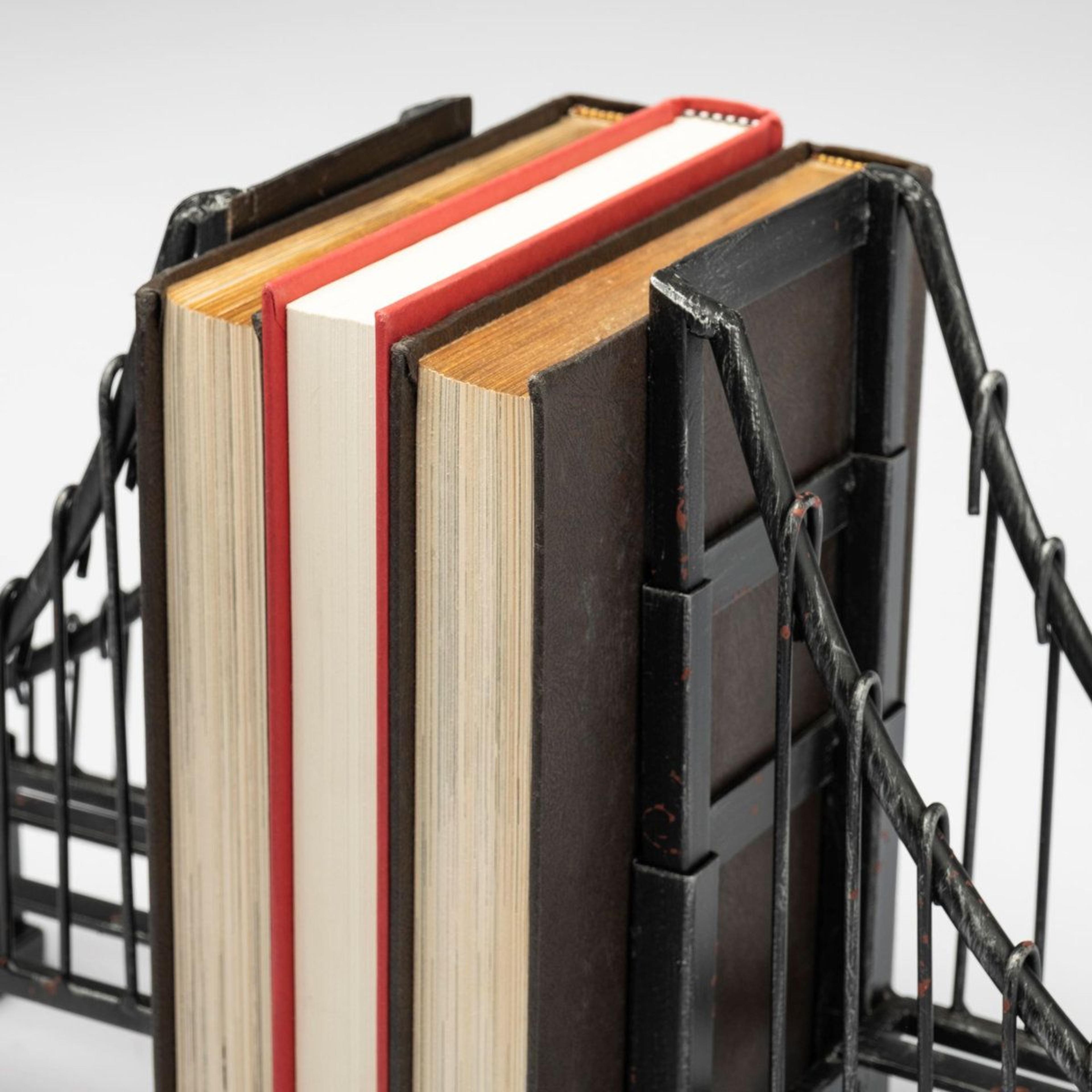 Industrial Metal Suspension Bridge Bookends Set Of 2 5