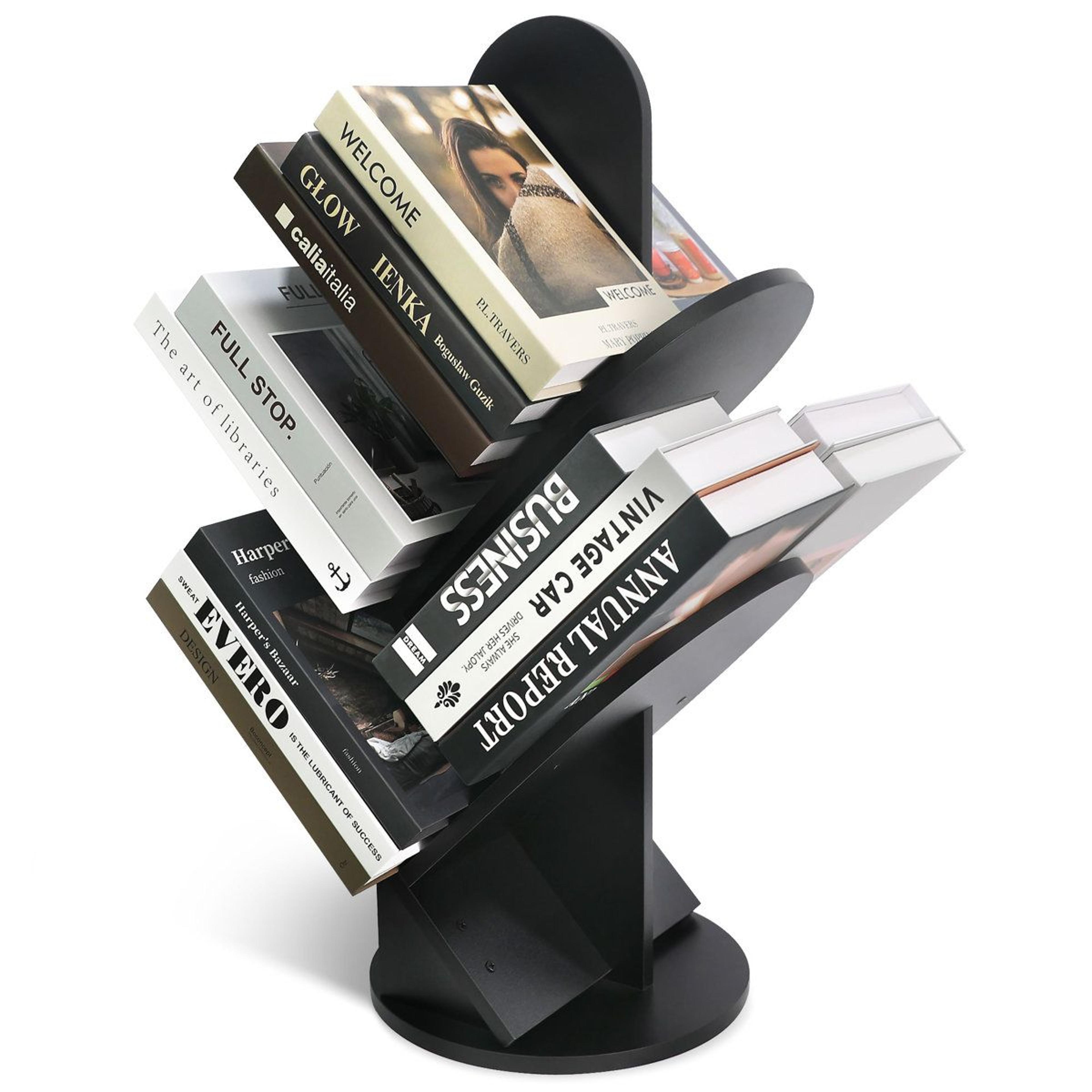 tree shaped desktop bookshelf space saving geometric bookcase