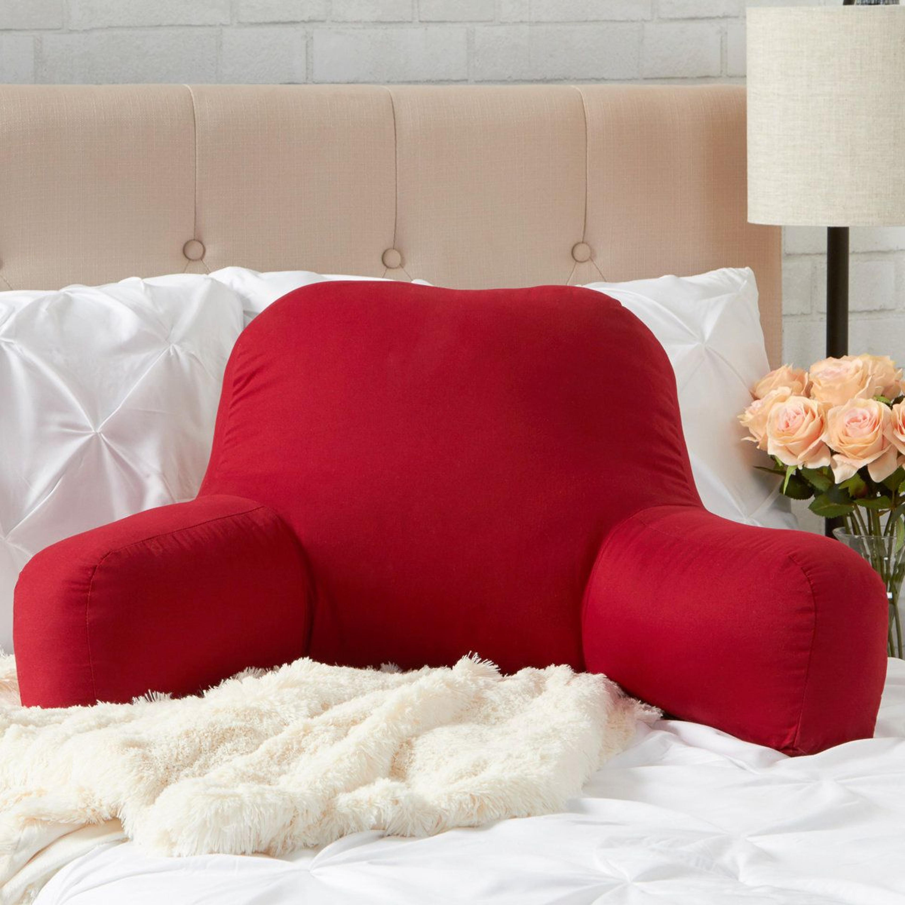 Hyatt Cotton Bedrest Pillow Reading Pillow With Arms For Bed 3
