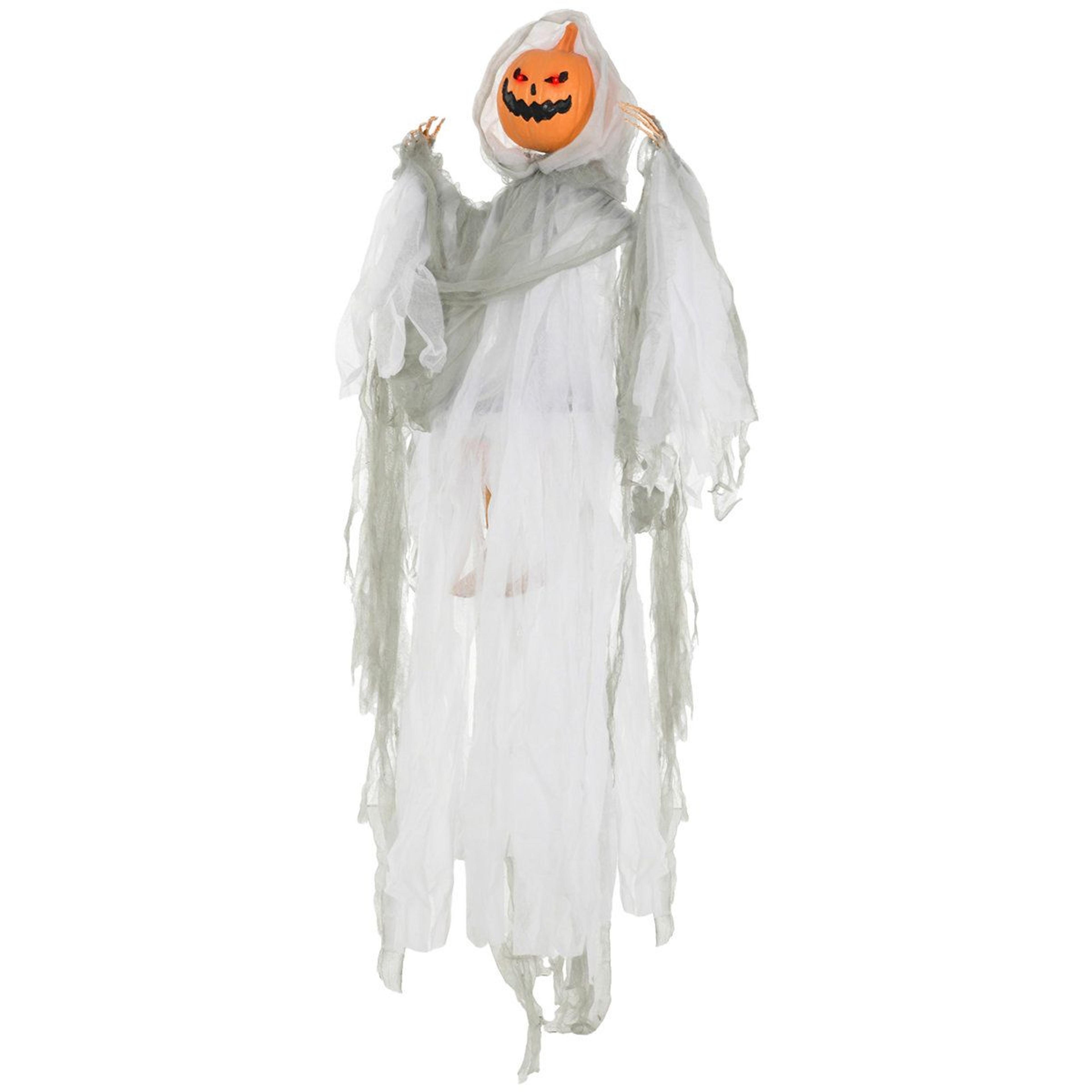sound activated hanging pumpkin ghost halloween decoration