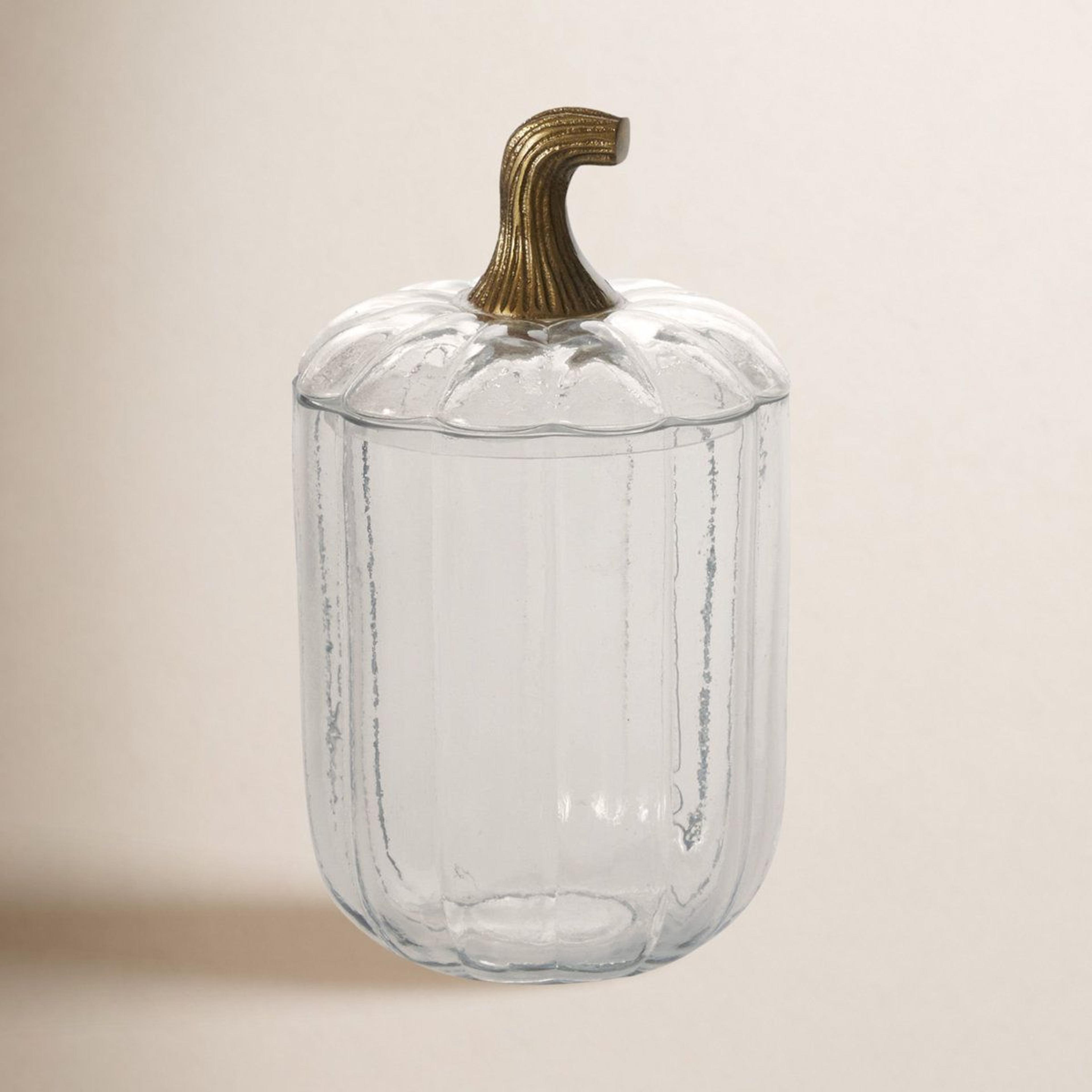 translucent glass pumpkin terrarium decorative accent for halloween and fall