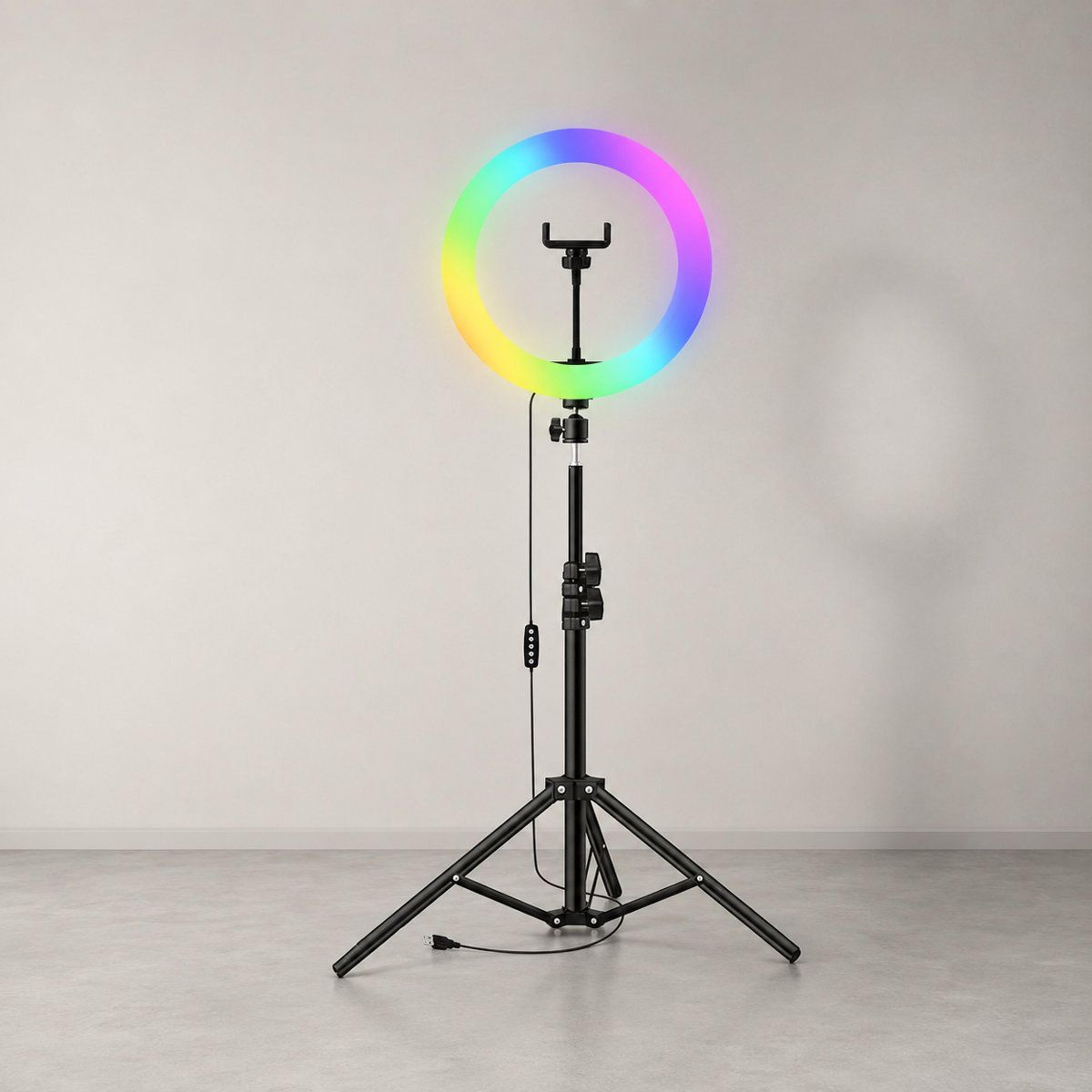 10 Inch RGB Ring Light With 63 Inch Tripod And Phone Holder Dimmable 6