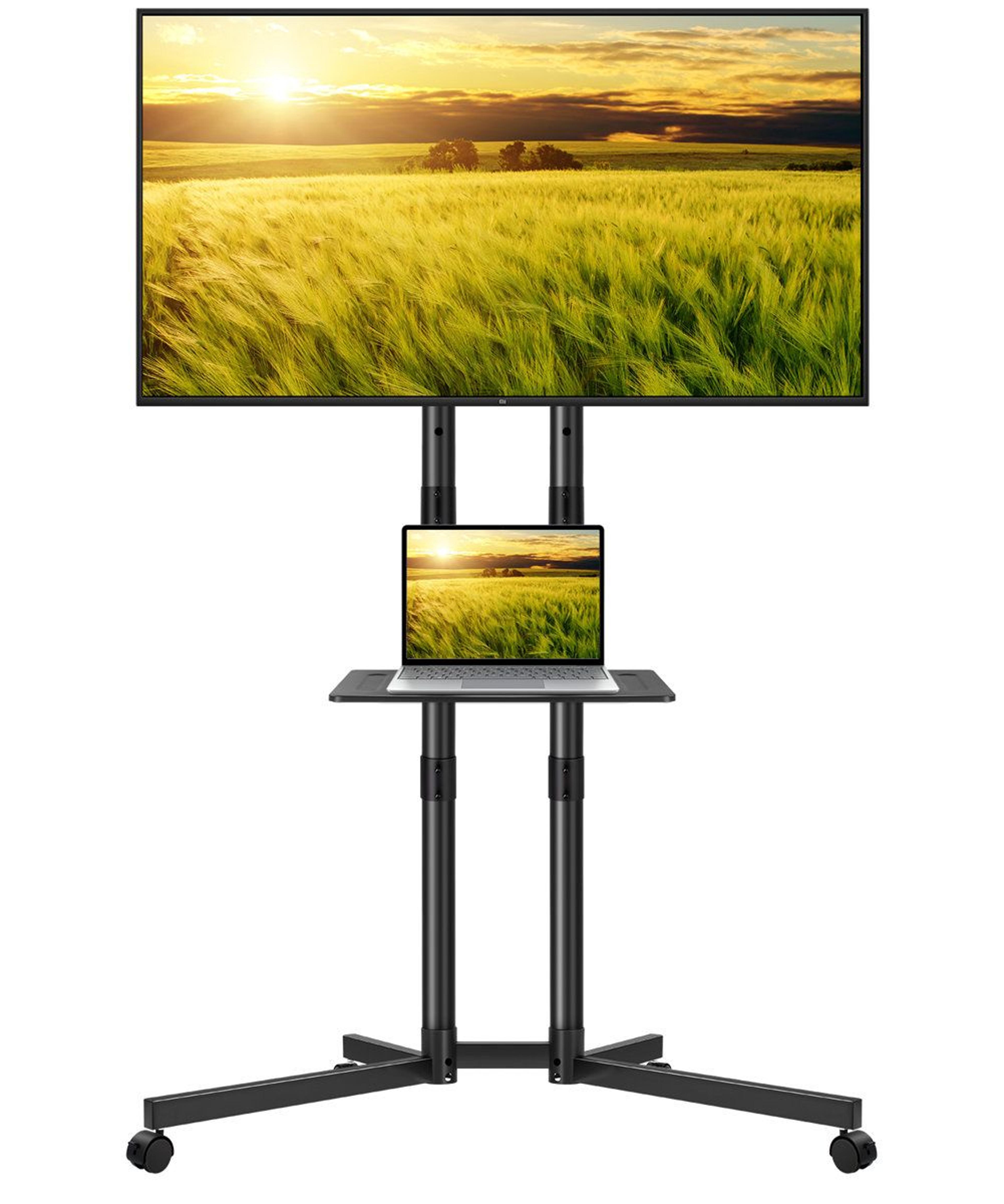 rolling tv stand with wheels for 32 to 85 inch tvs