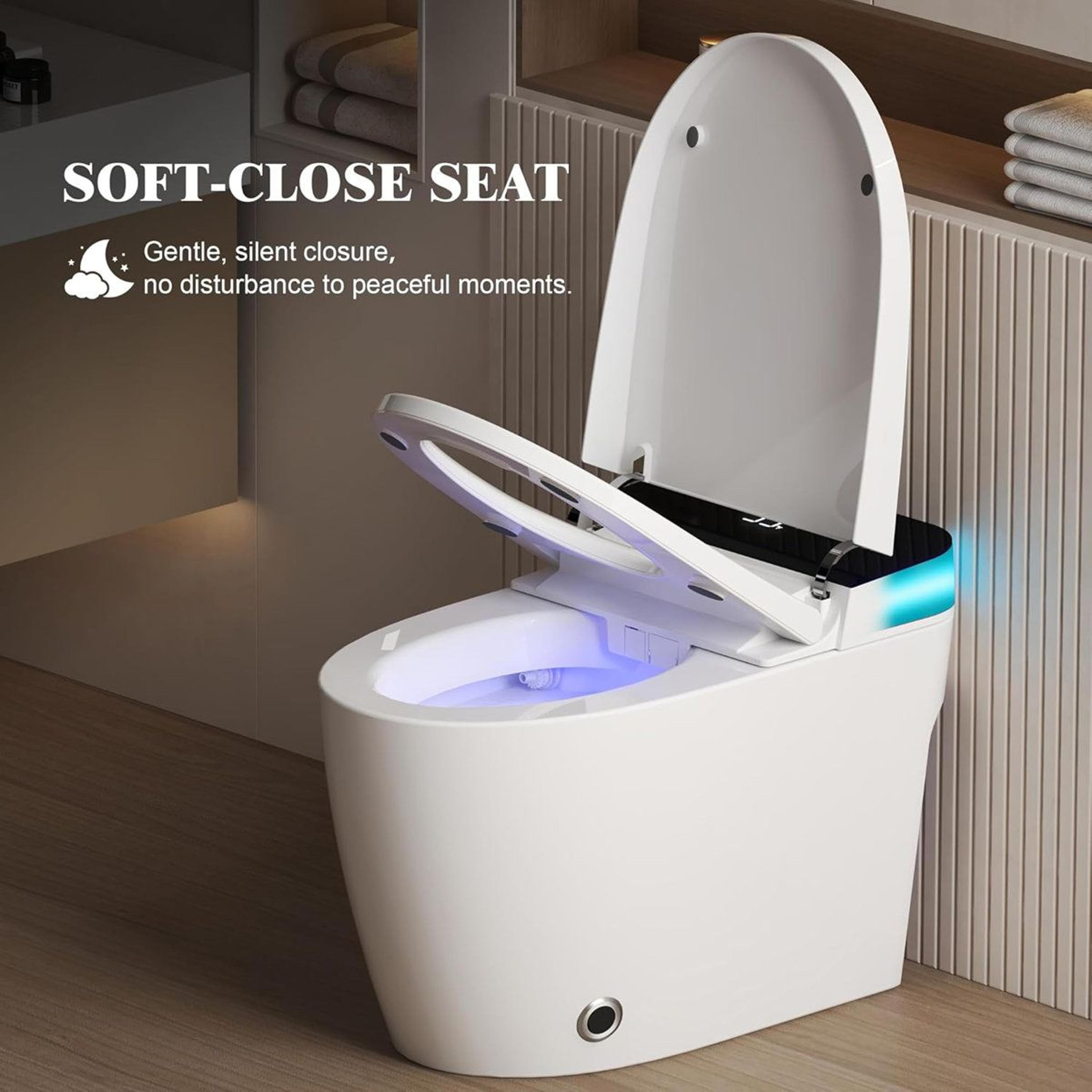 Smart Toilet With Heated Seat Automatic Flush Remote Night Light And Dual Flush 4