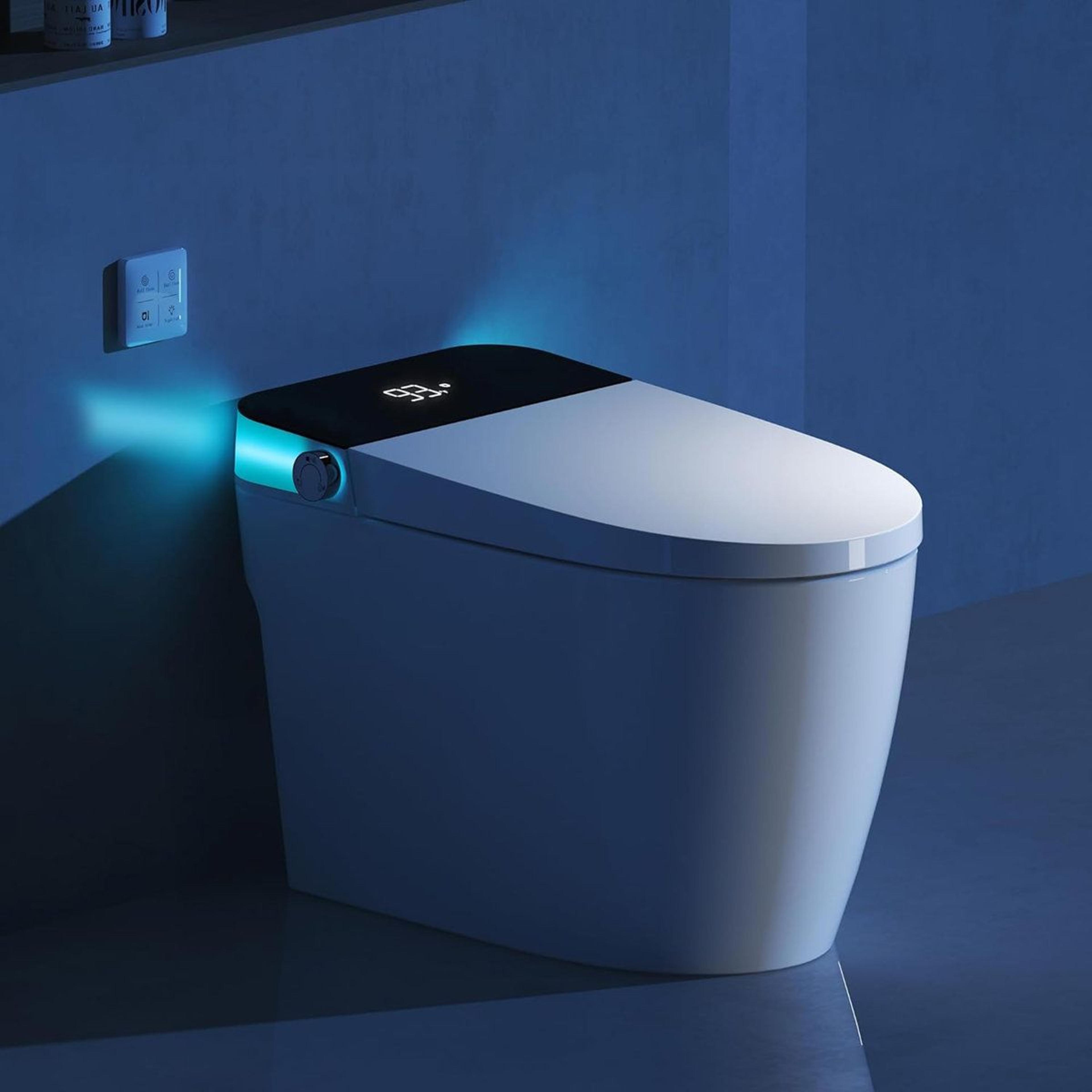 Smart Toilet With Heated Seat Automatic Flush Remote Night Light And Dual Flush 7