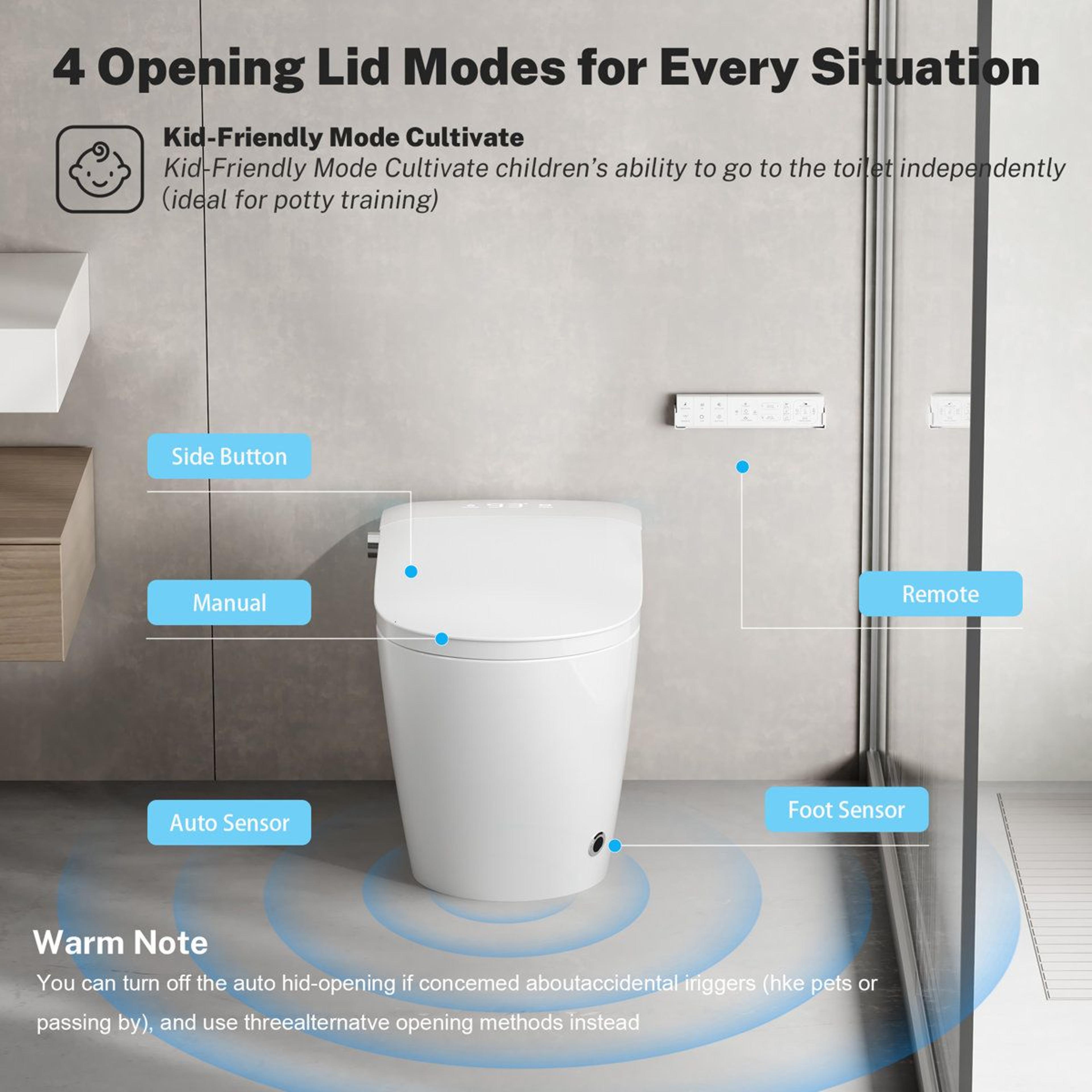 Smart Toilet With UV Sterilization Heated Seat Auto Flush And Bidet Wash 1