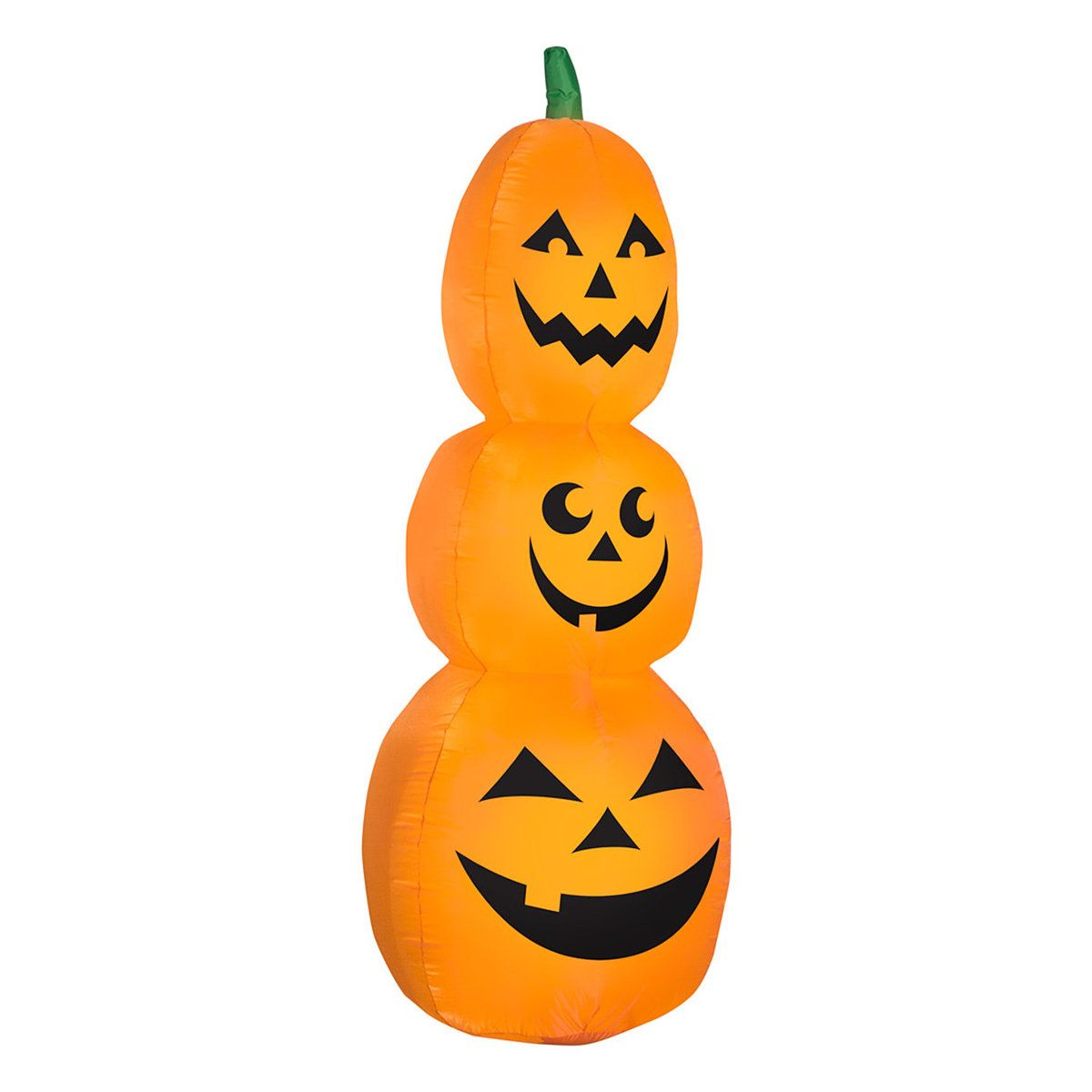 stacked pumpkin halloween inflatable with led lights