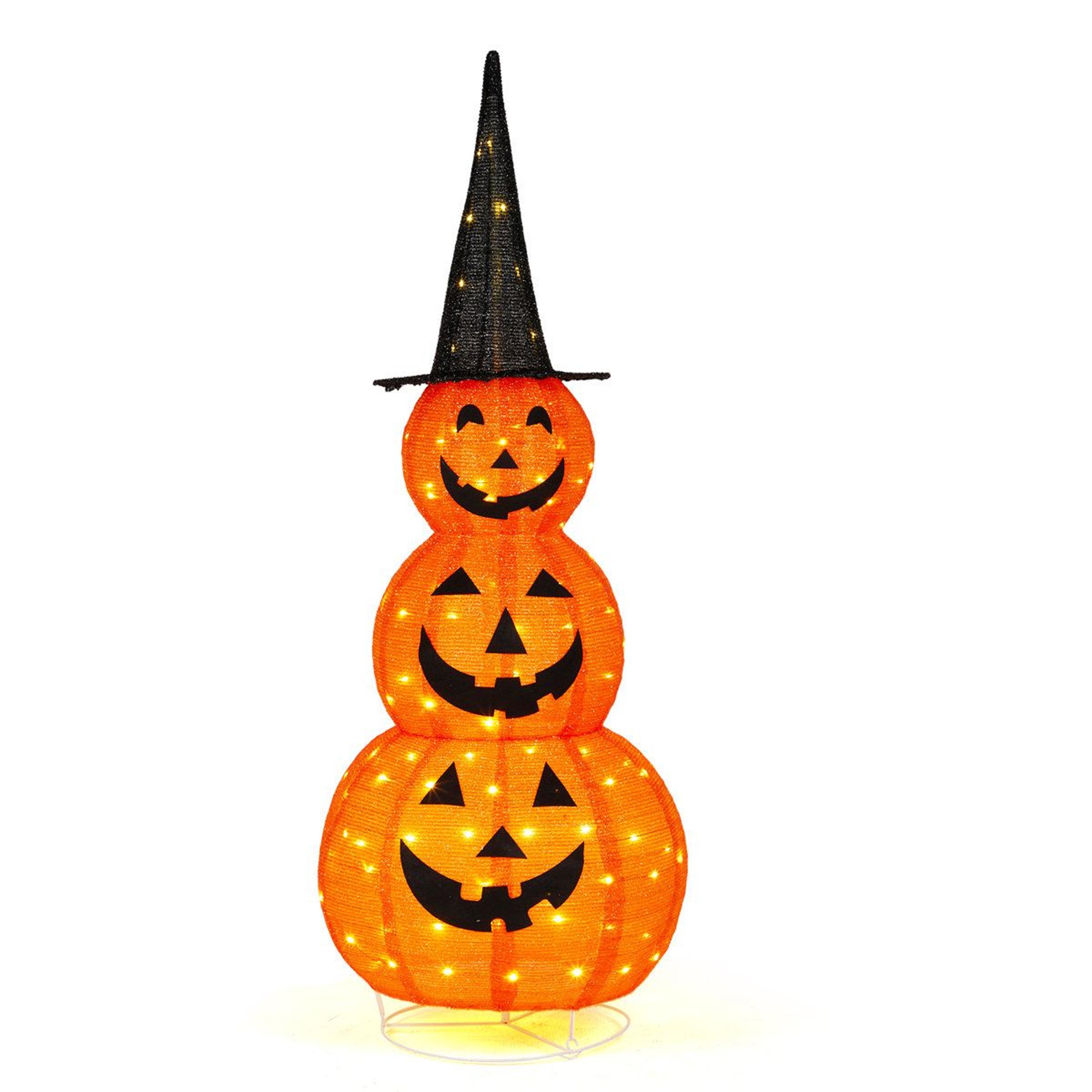 5ft lighted halloween pumpkin decoration with 100 led lights