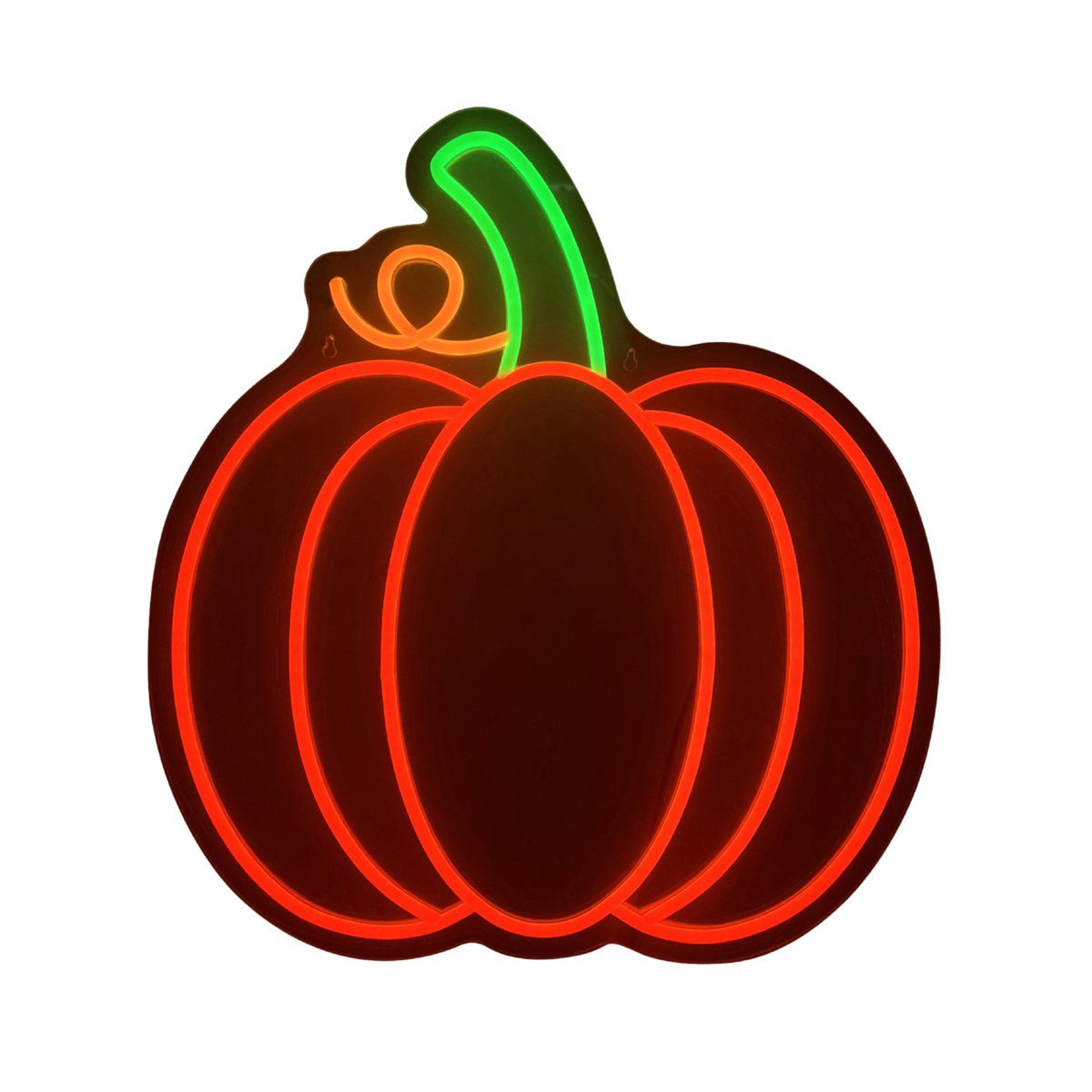 haunted hill farm 17 inch neon led pumpkin halloween wall decoration