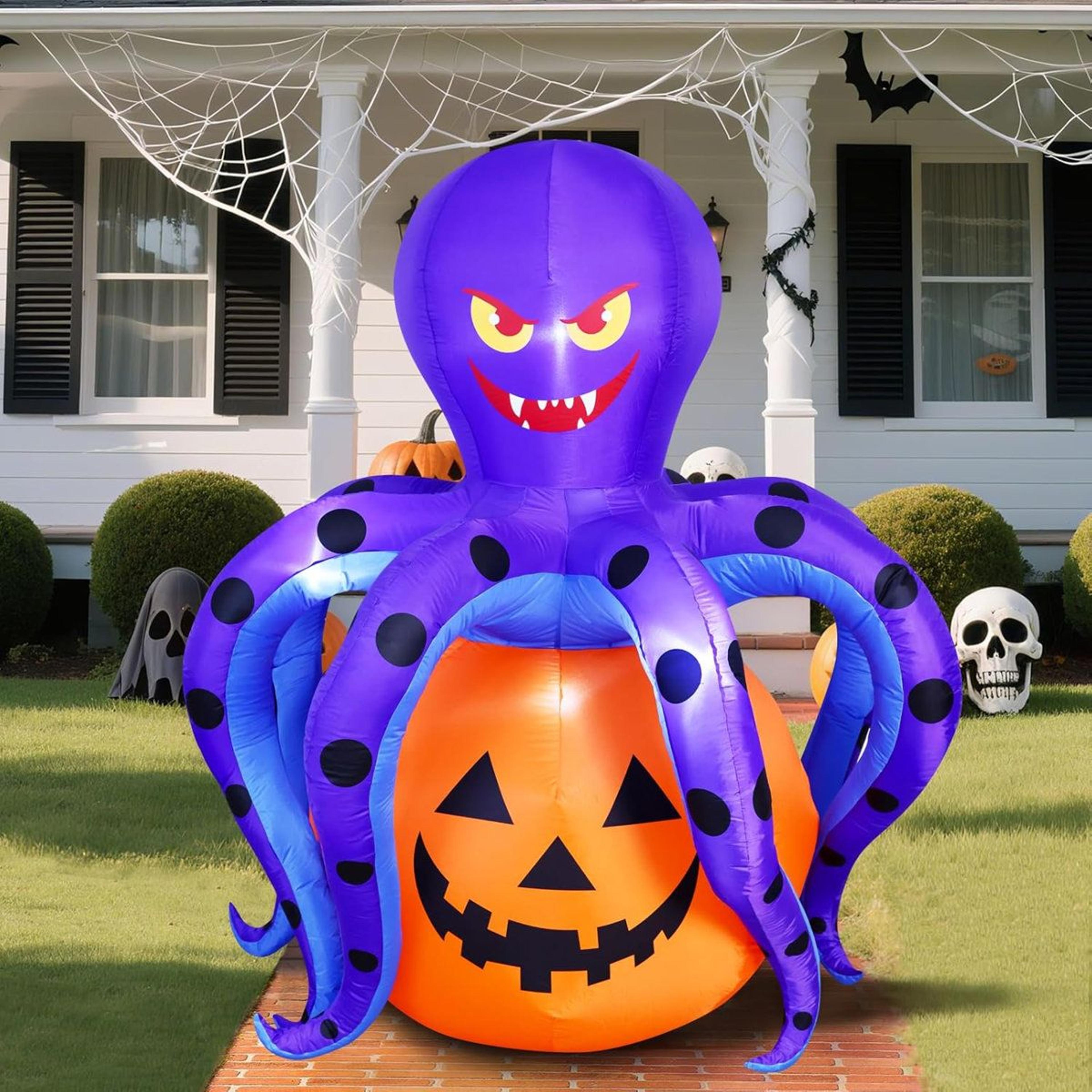 6.2 ft halloween octopus pumpkin inflatable with led lights
