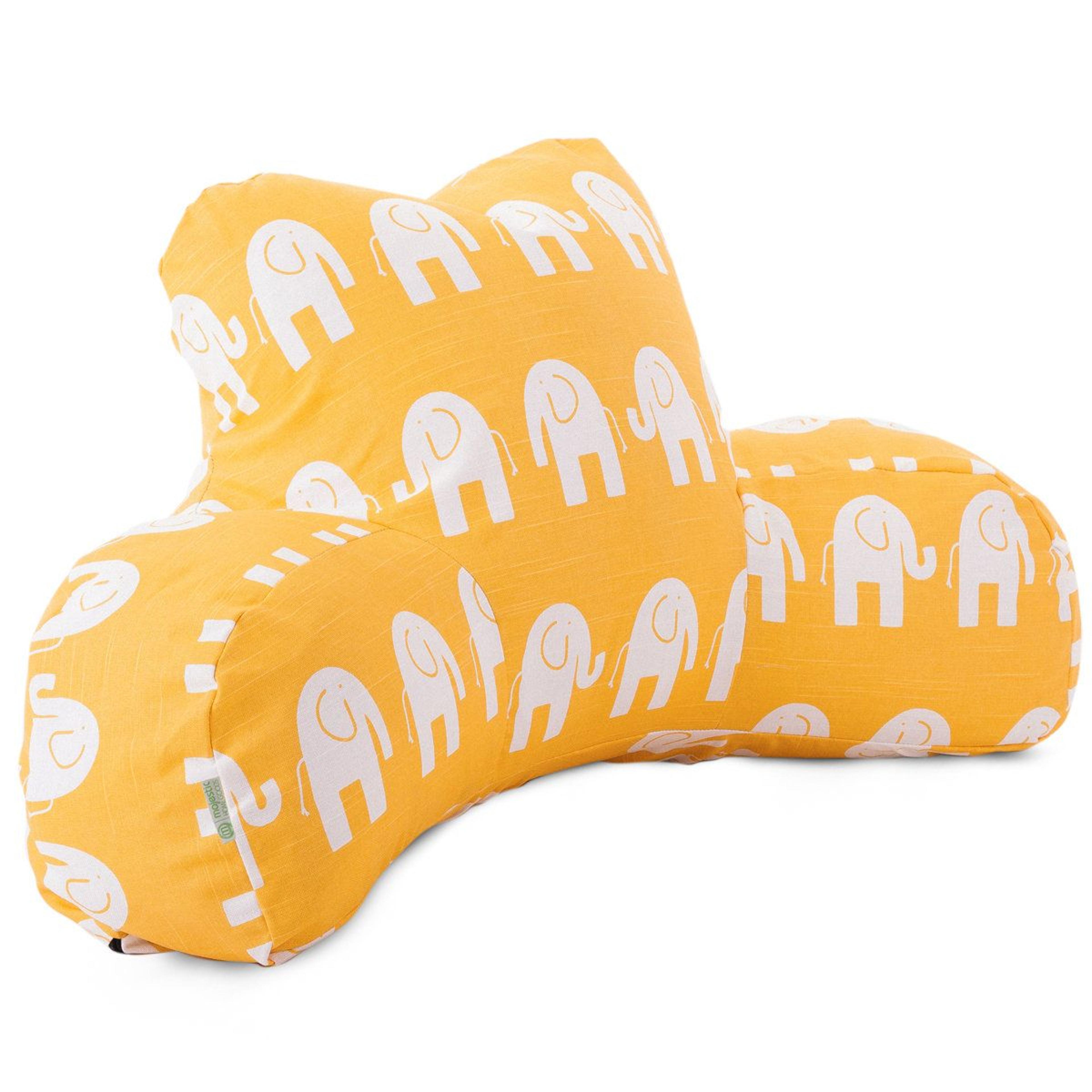 majestic home goods ellie cotton reversible bed rest pillow with elephant design