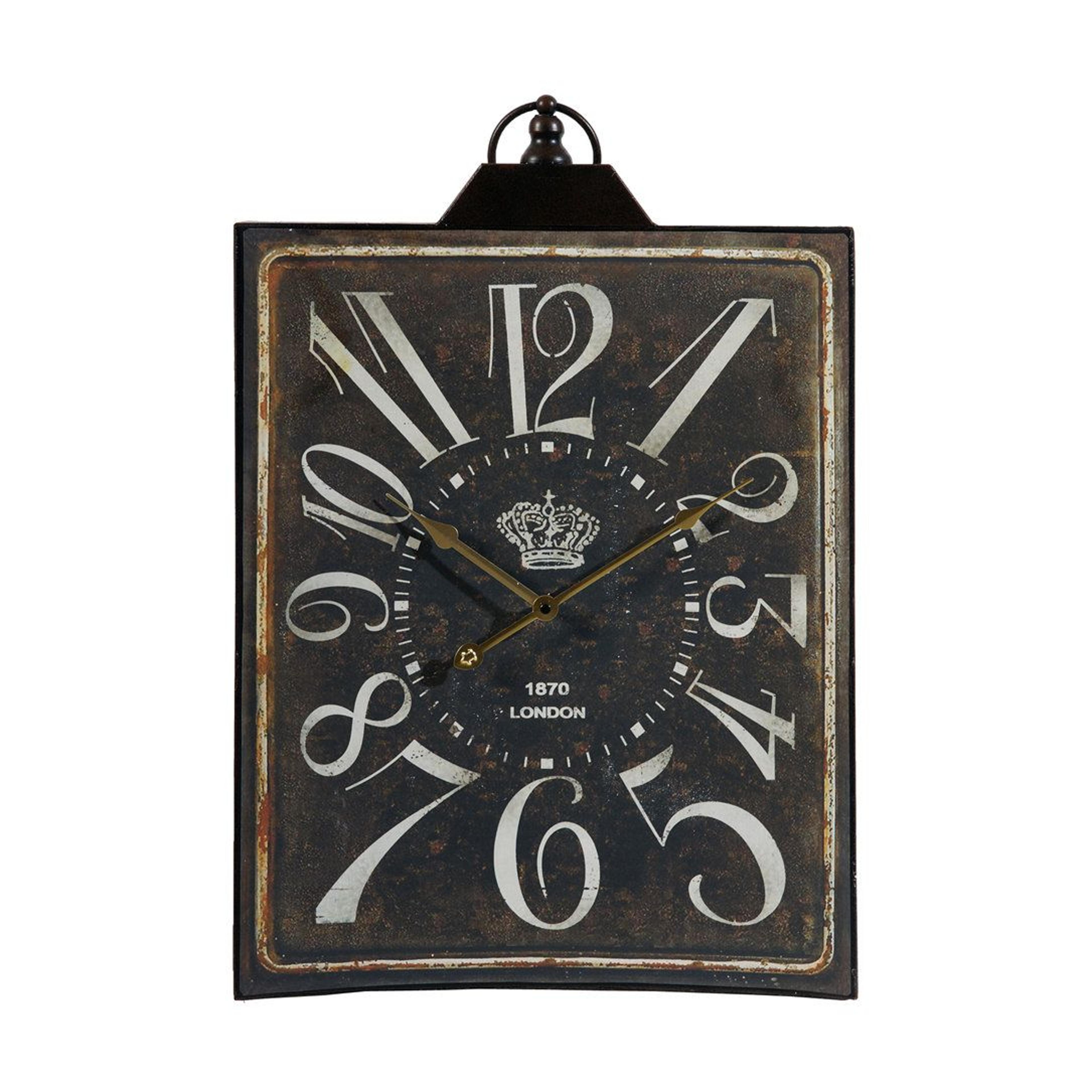 vintage farmhouse rectangular wall clock with antique black white finish