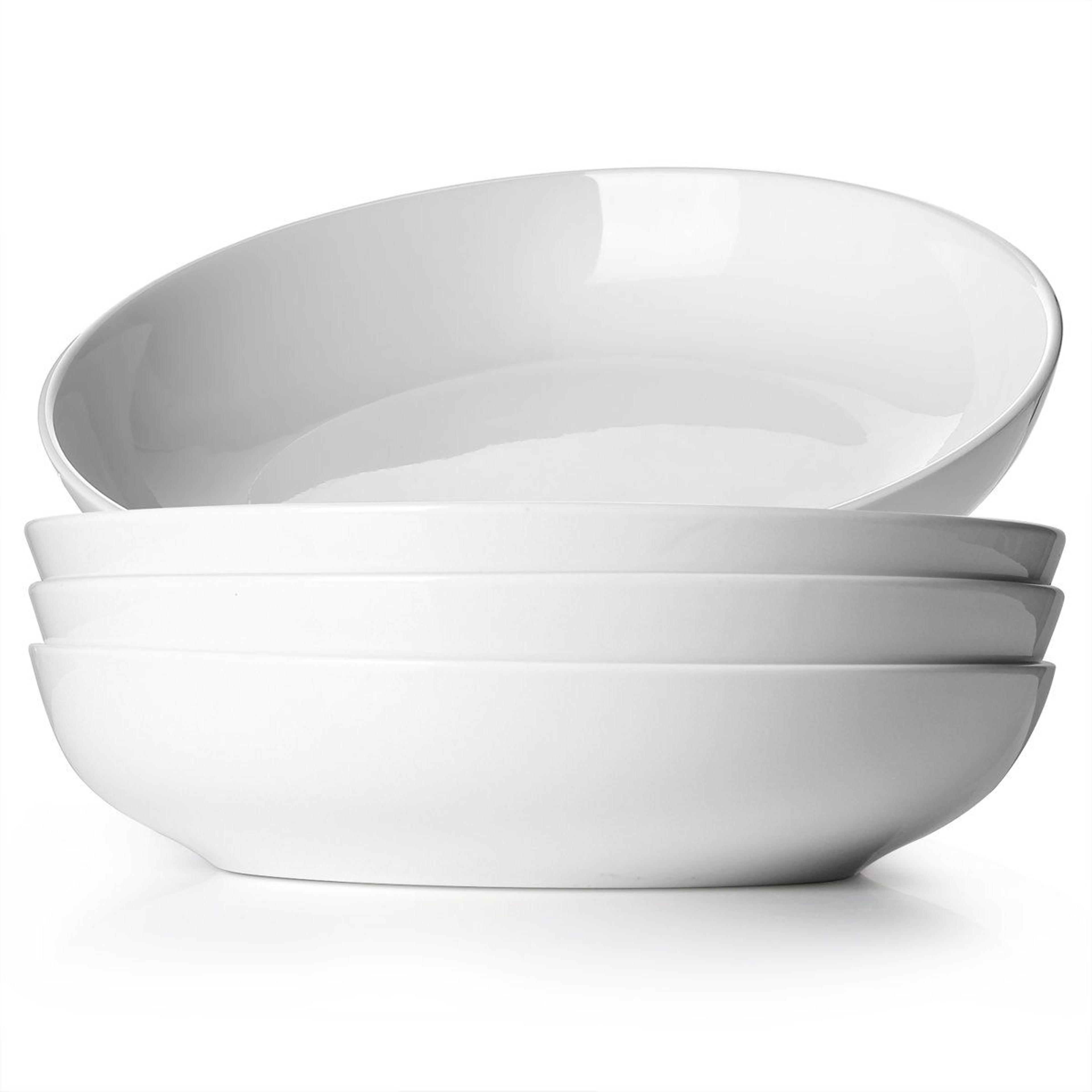 50 oz large pasta bowls set of 4 wide porcelain serving bowls
