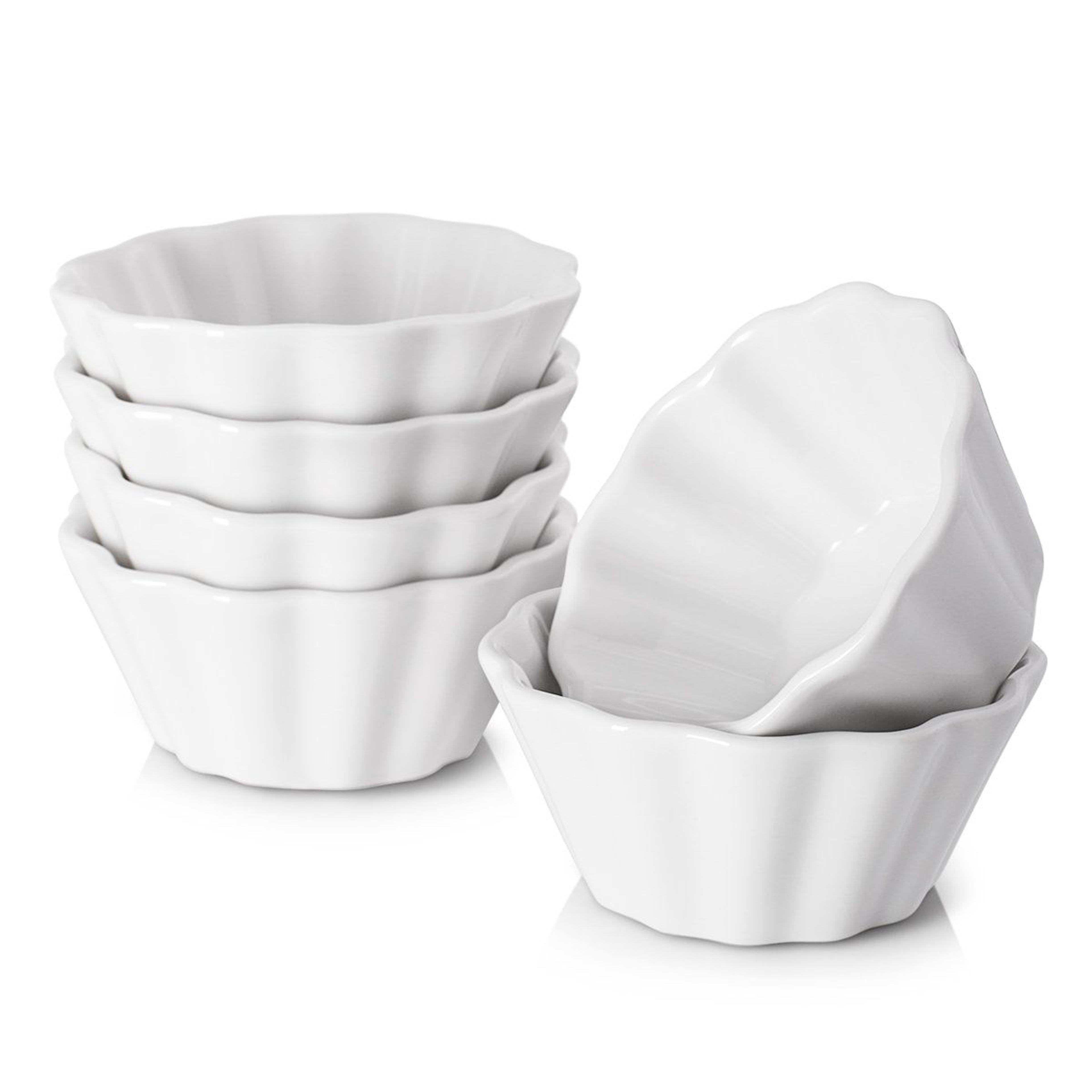 ceramic 6 piece bakeware set 6 oz ramekins for baking and serving