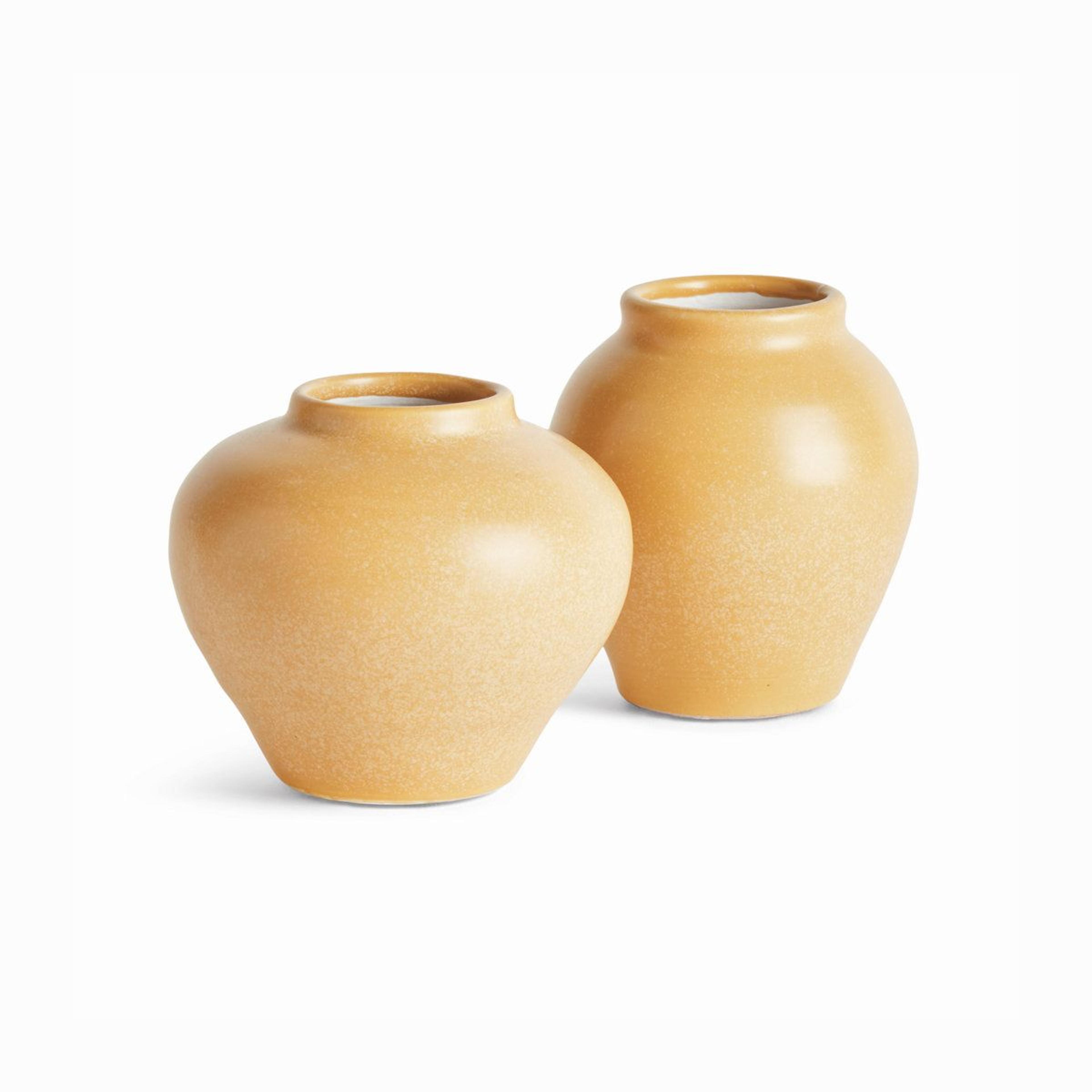 handcrafted matte ceramic bud vases set of 2 for tabletop decor