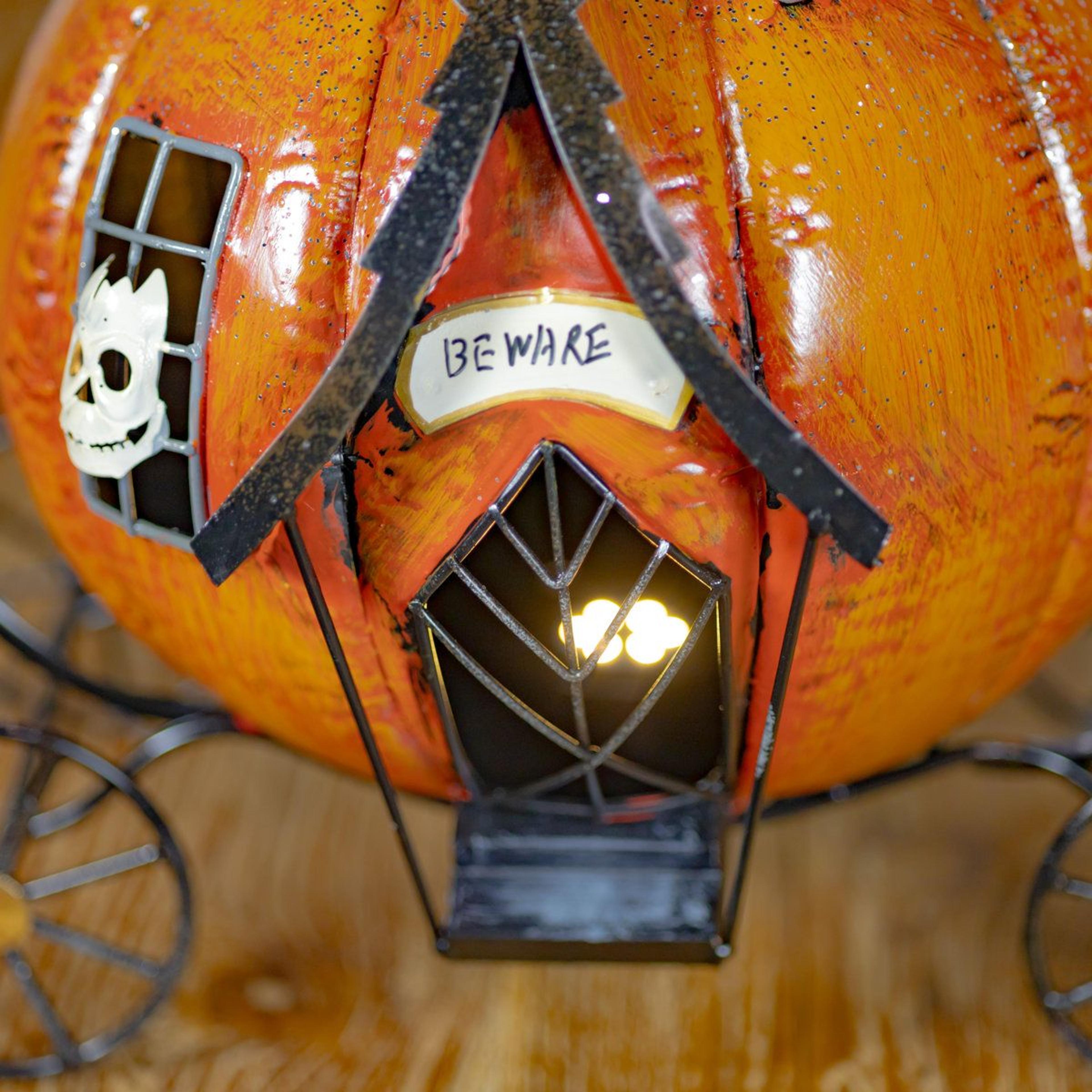 Haunted Forest Metal Halloween Carriage Candleholder 2