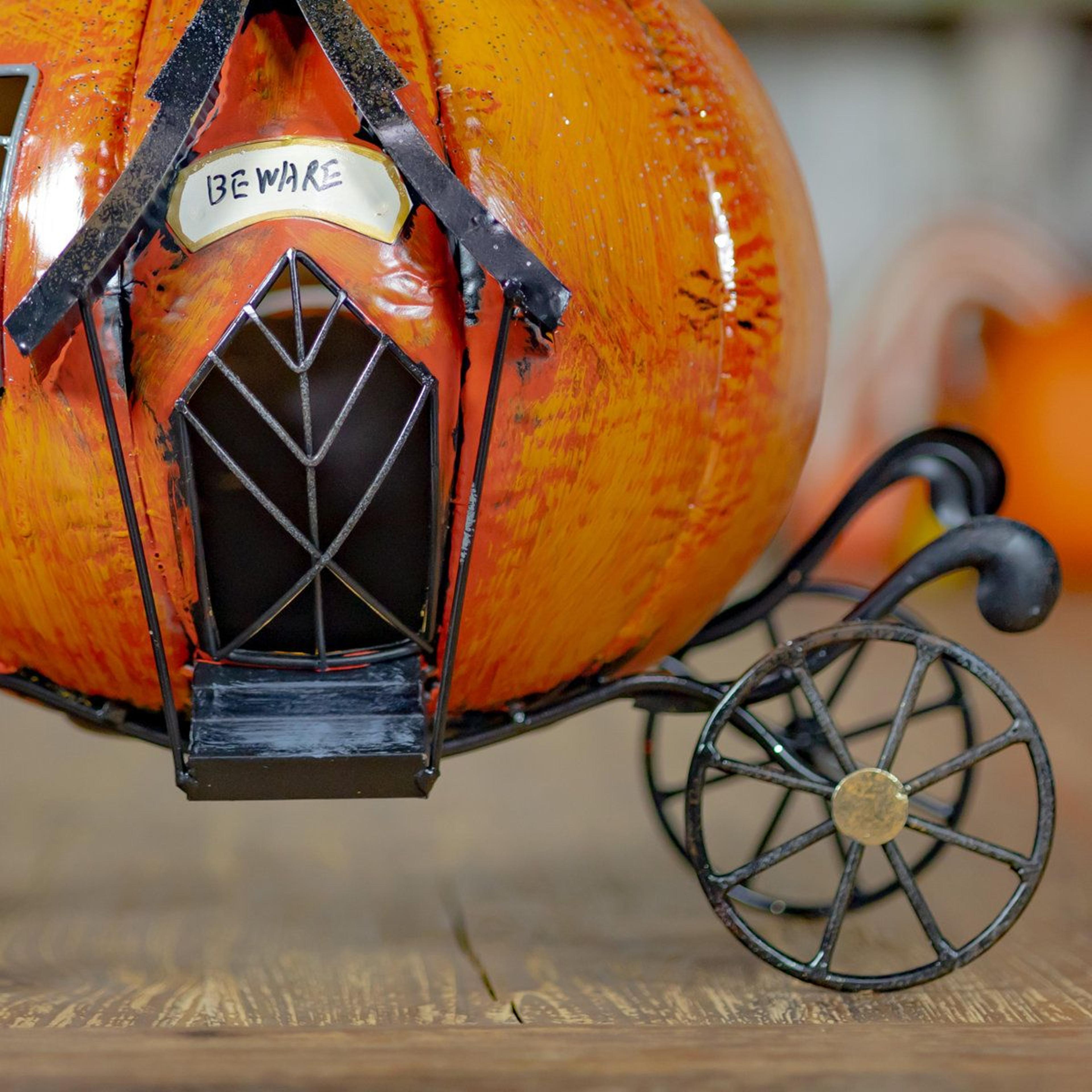 Haunted Forest Metal Halloween Carriage Candleholder 3