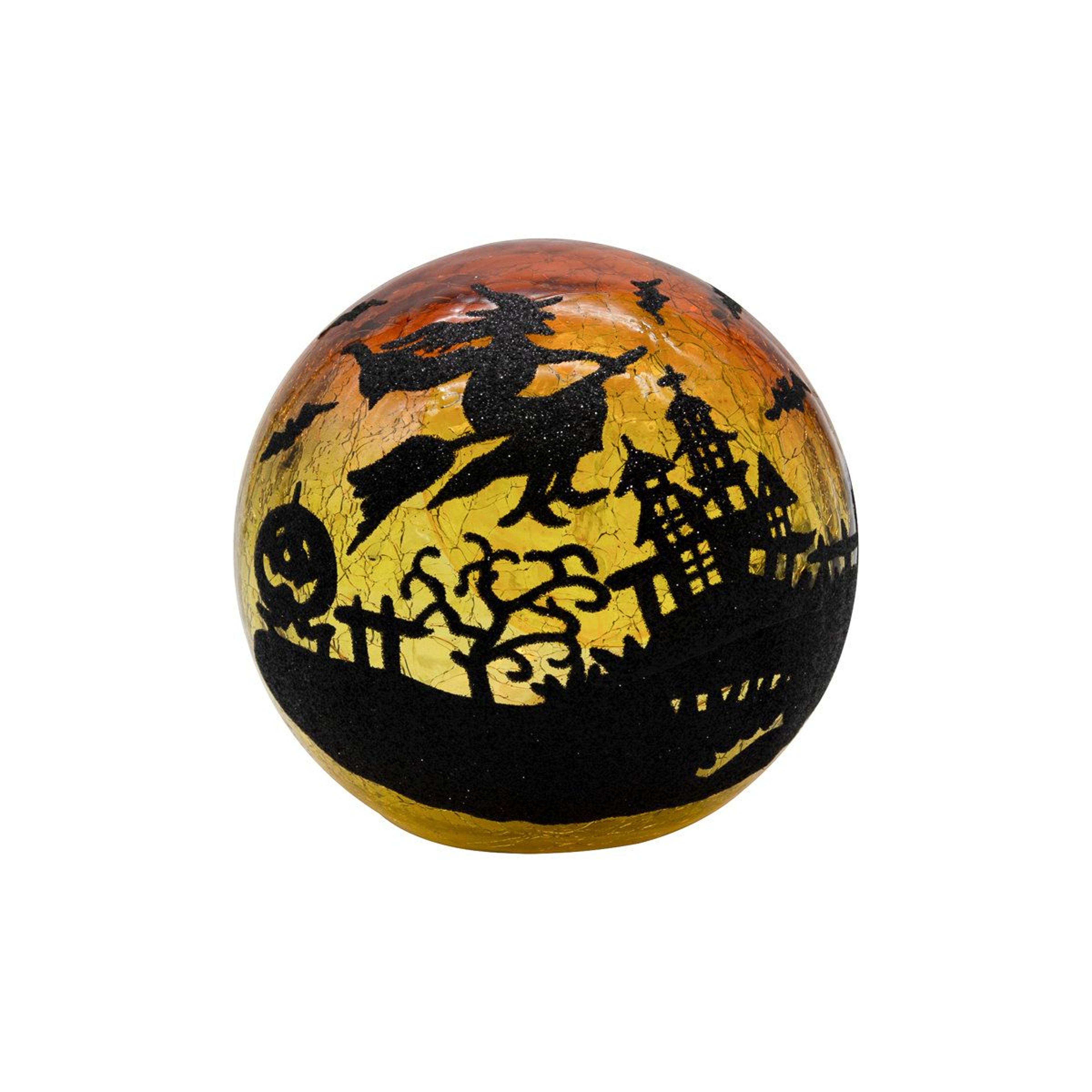 spooky halloween glass globe with warm led lights