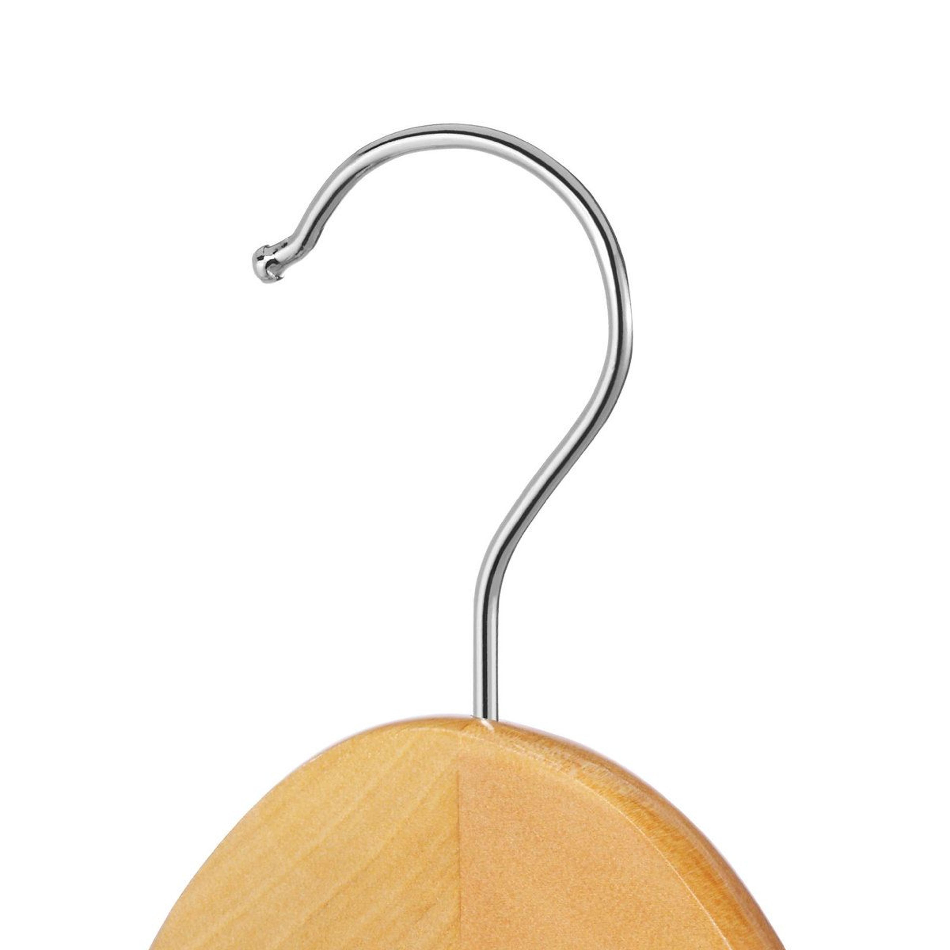 Solid Wood Standard Hangers With 360 Degree Swivel Hooks Set Of 5 2