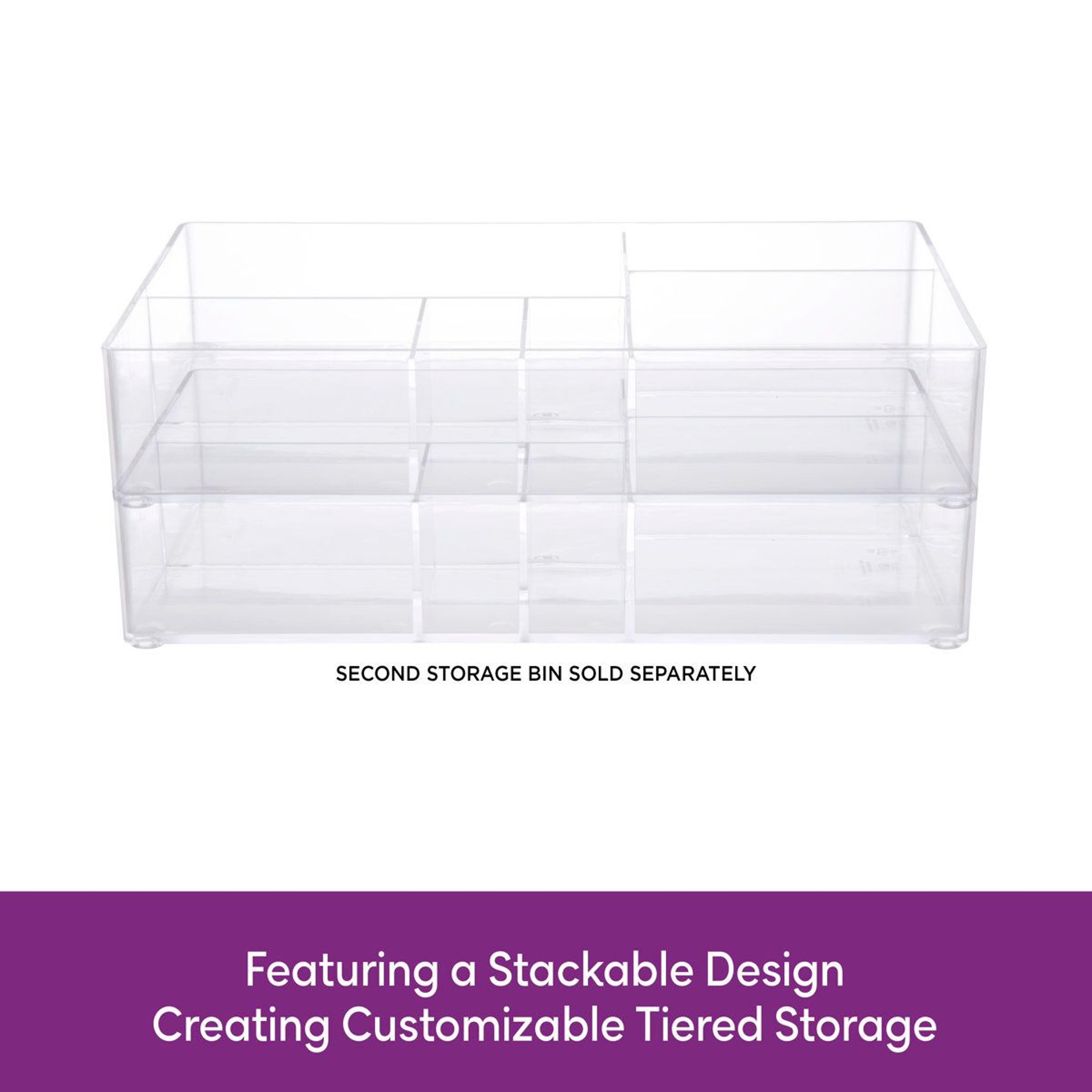 6 Compartment Clear Acrylic Organizer Tray With Non Skid Feet 3