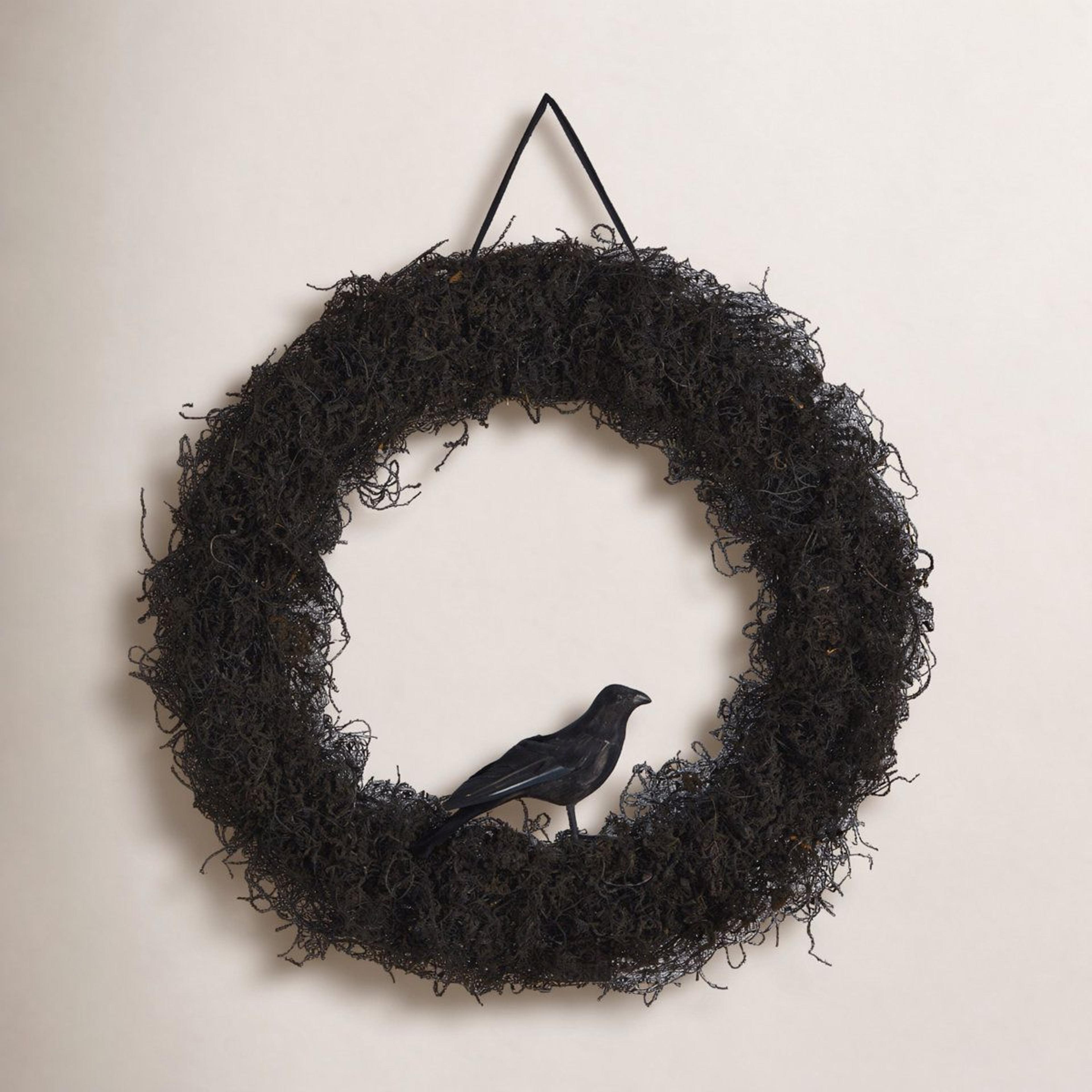 30 inch black faux twig wreath with bendable stems for indoor decor