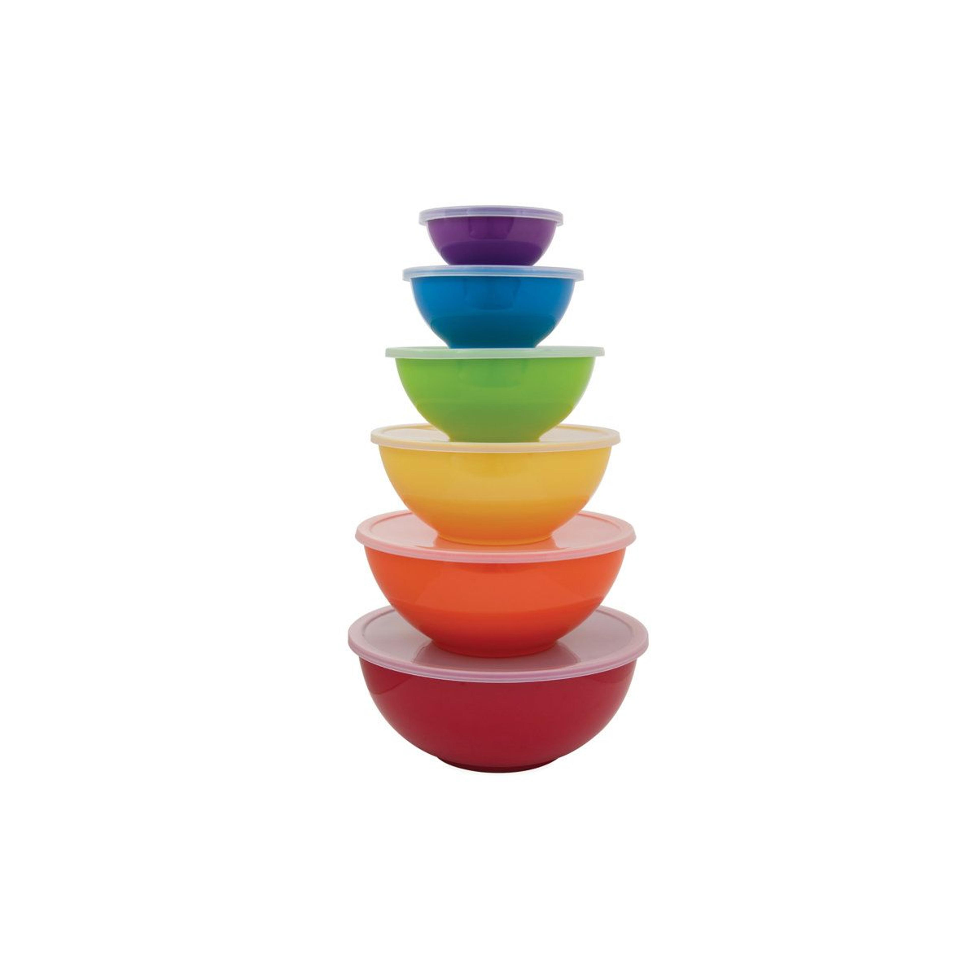 6 piece mixing bowl set with lids bpa free refrigerator and freezer safe