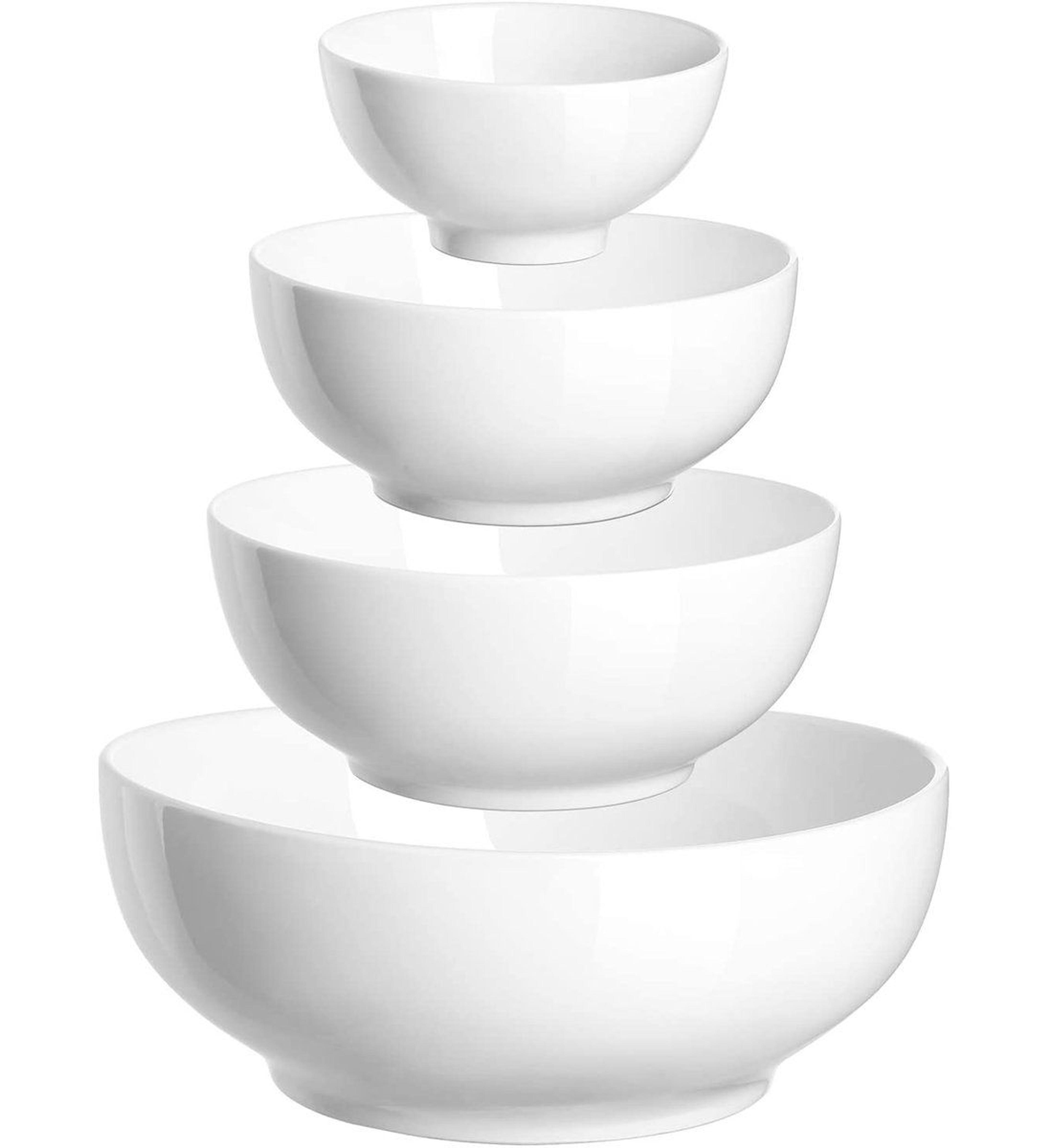 ceramic nested mixing bowl set with 4 sizes microwave oven and dishwasher safe