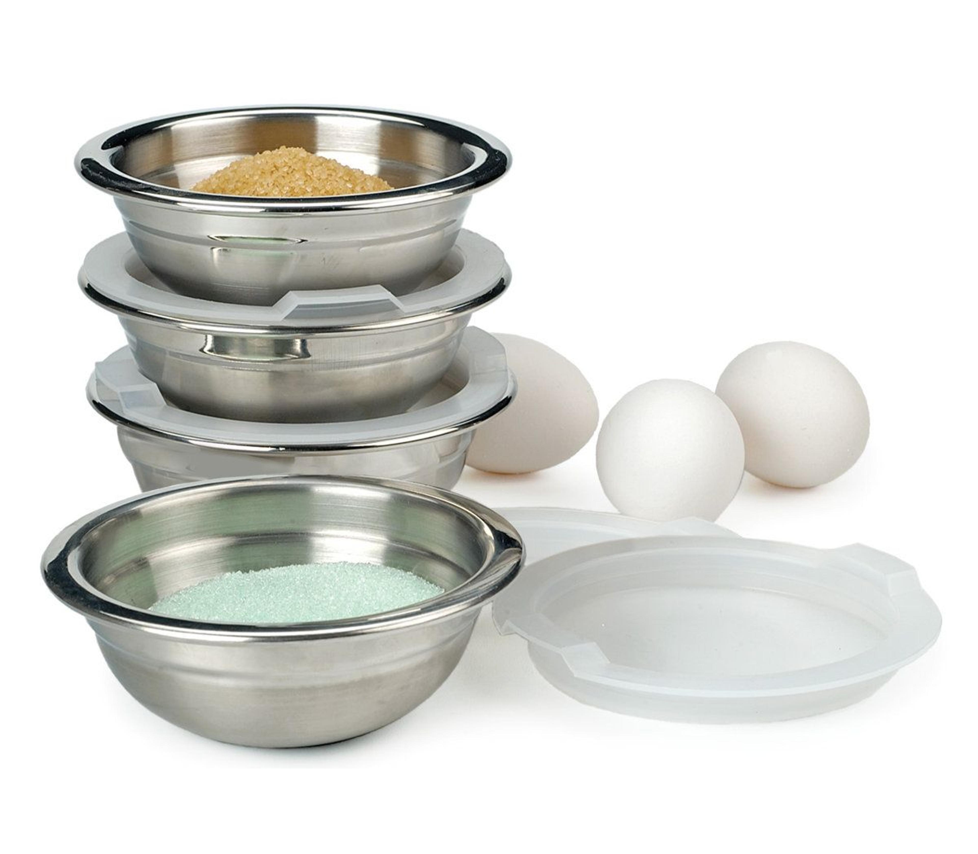 4 piece stainless steel mixing bowl set with airtight lids