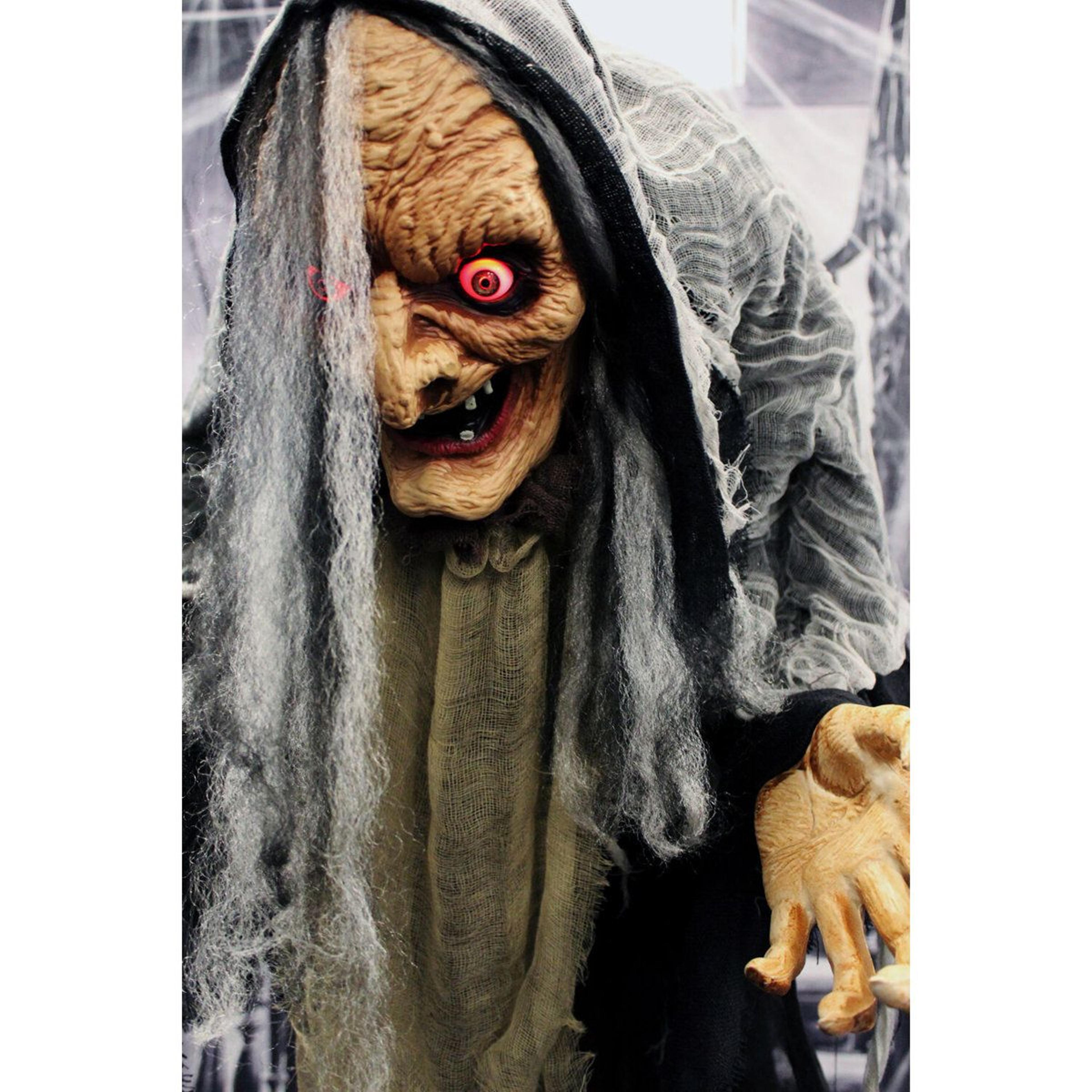 53 Ft Animatronic Haunted Witch Display With LED Eyes And Sound 7
